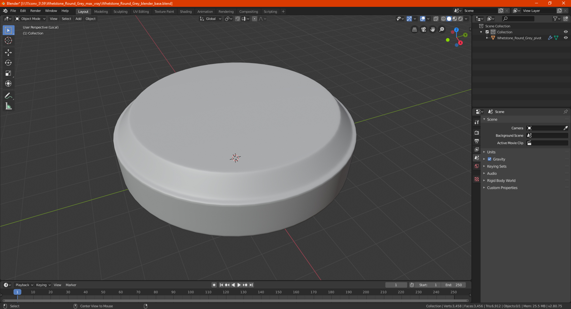 Whetstone Round Red 3D model