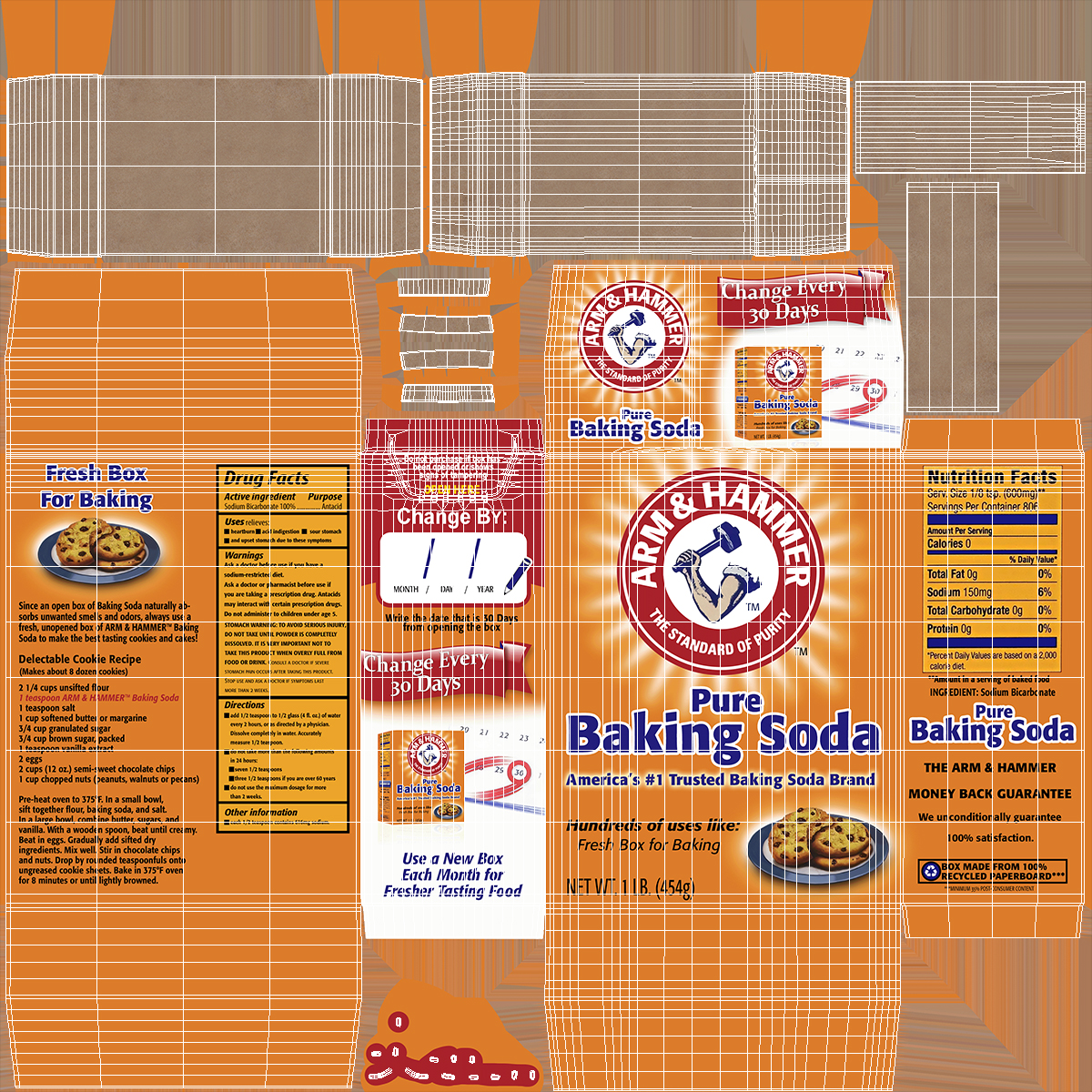 Baking Soda Package Arm and Hammer 3D model