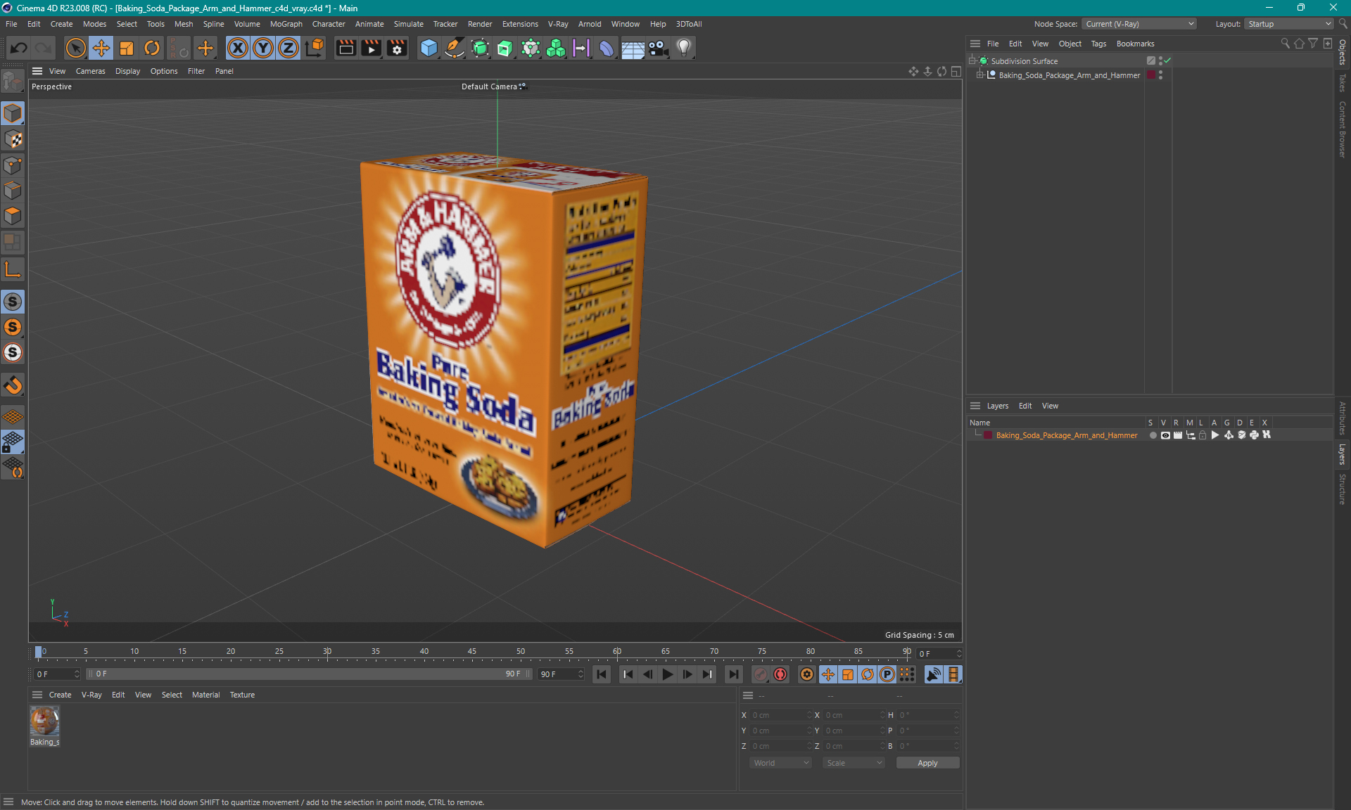 Baking Soda Package Arm and Hammer 3D model