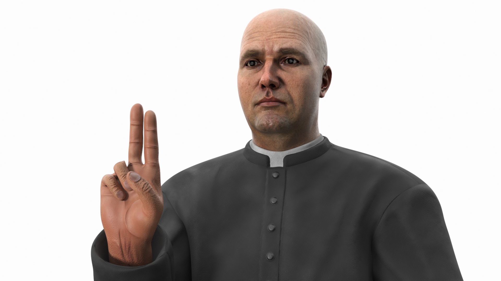 3D Catholic Priest with Holy Bible