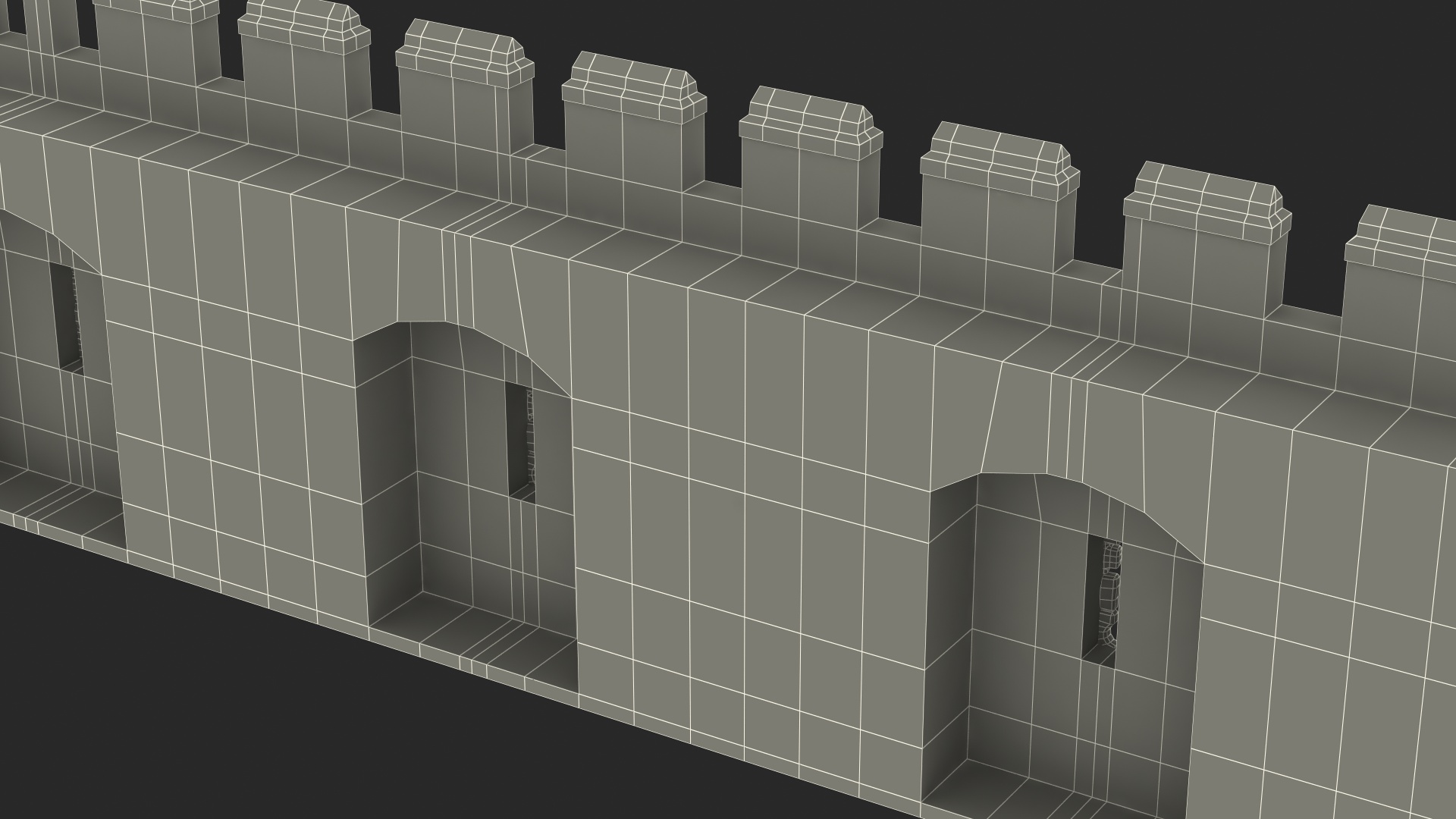 3D model Wide Stone Wall