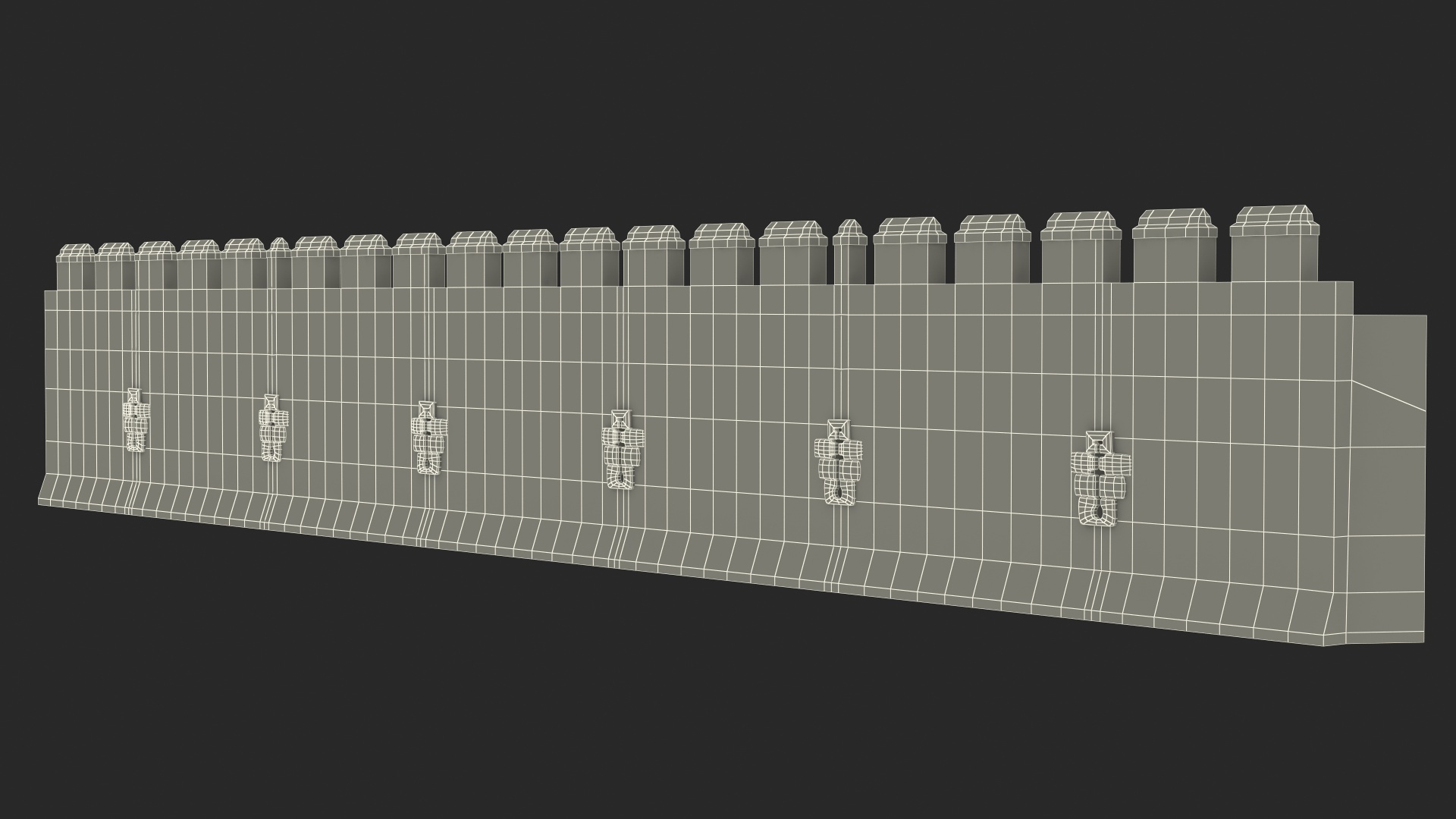 3D model Wide Stone Wall