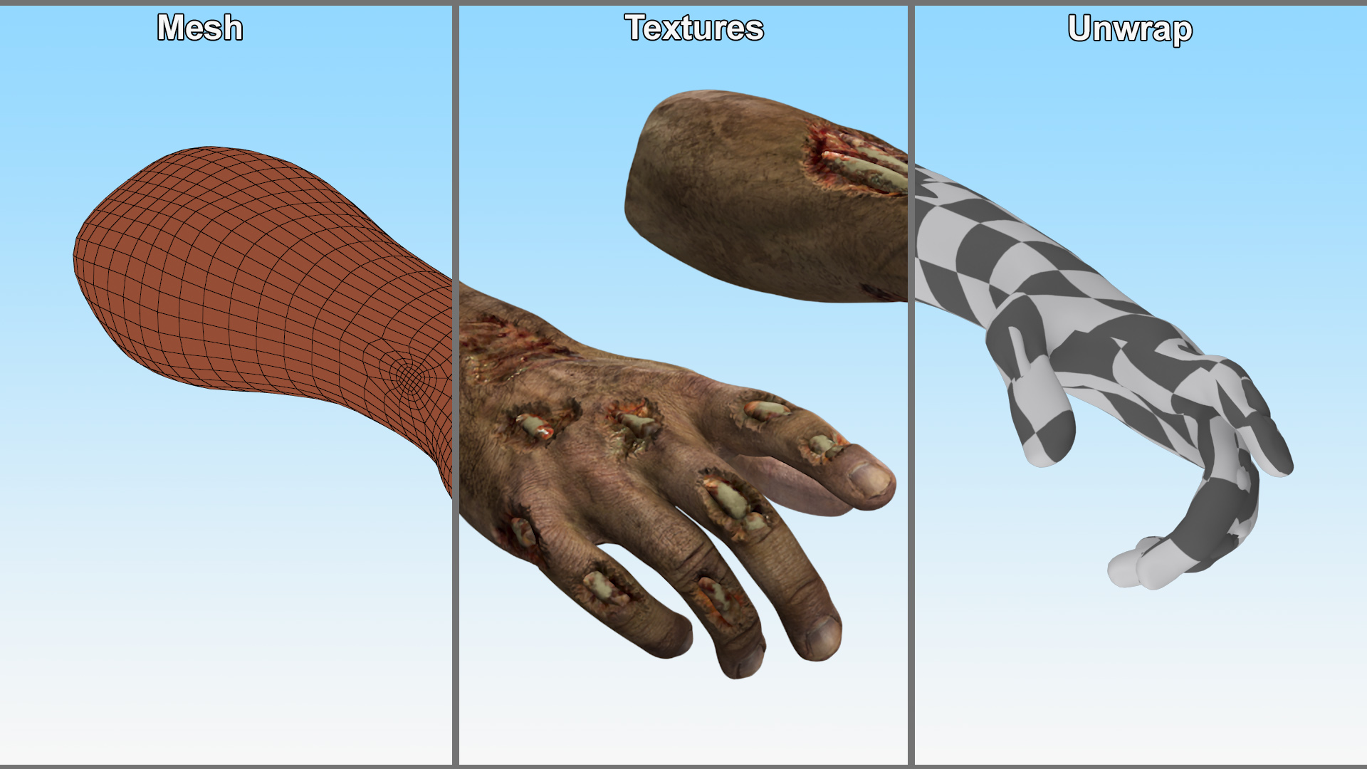 Horror Zombie Hands 3D model