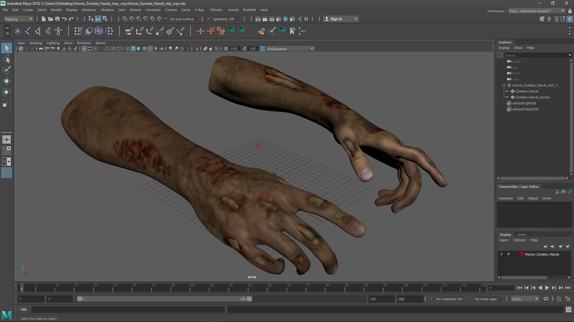 Horror Zombie Hands 3D model