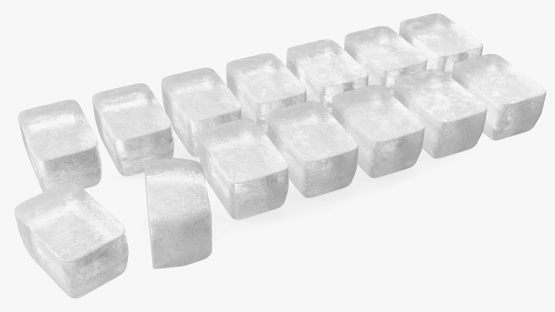 3D model Ice Cube Mold filled with Ice Green