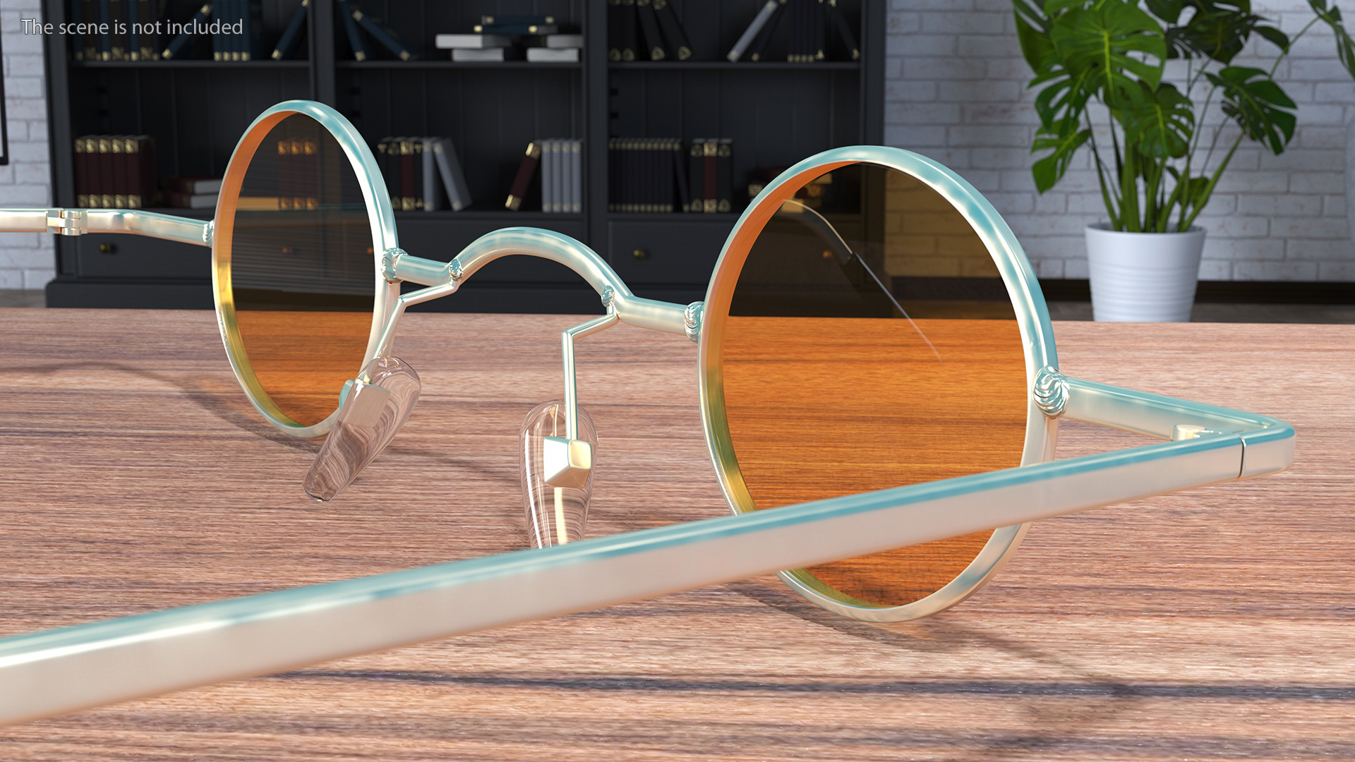 Small Round Spectacles Yellow 3D model