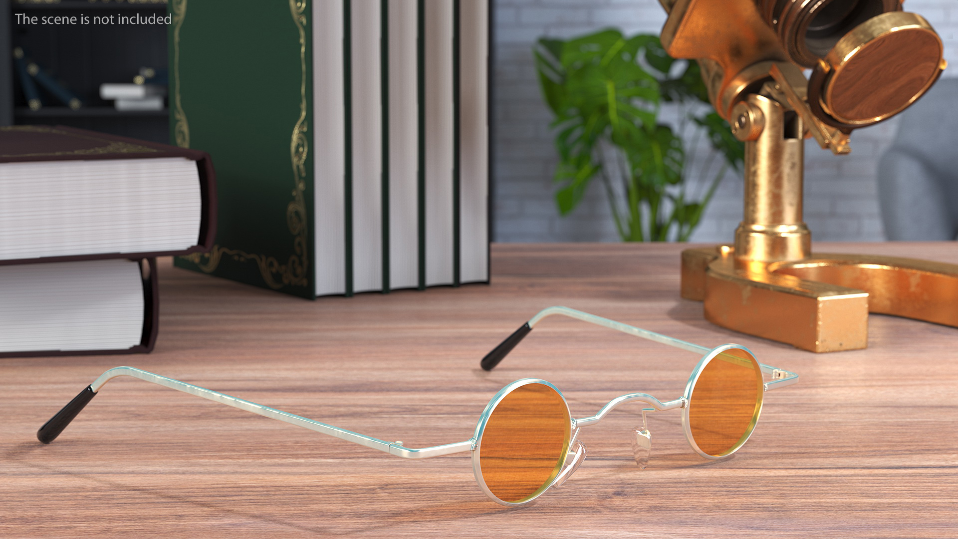 Small Round Spectacles Yellow 3D model