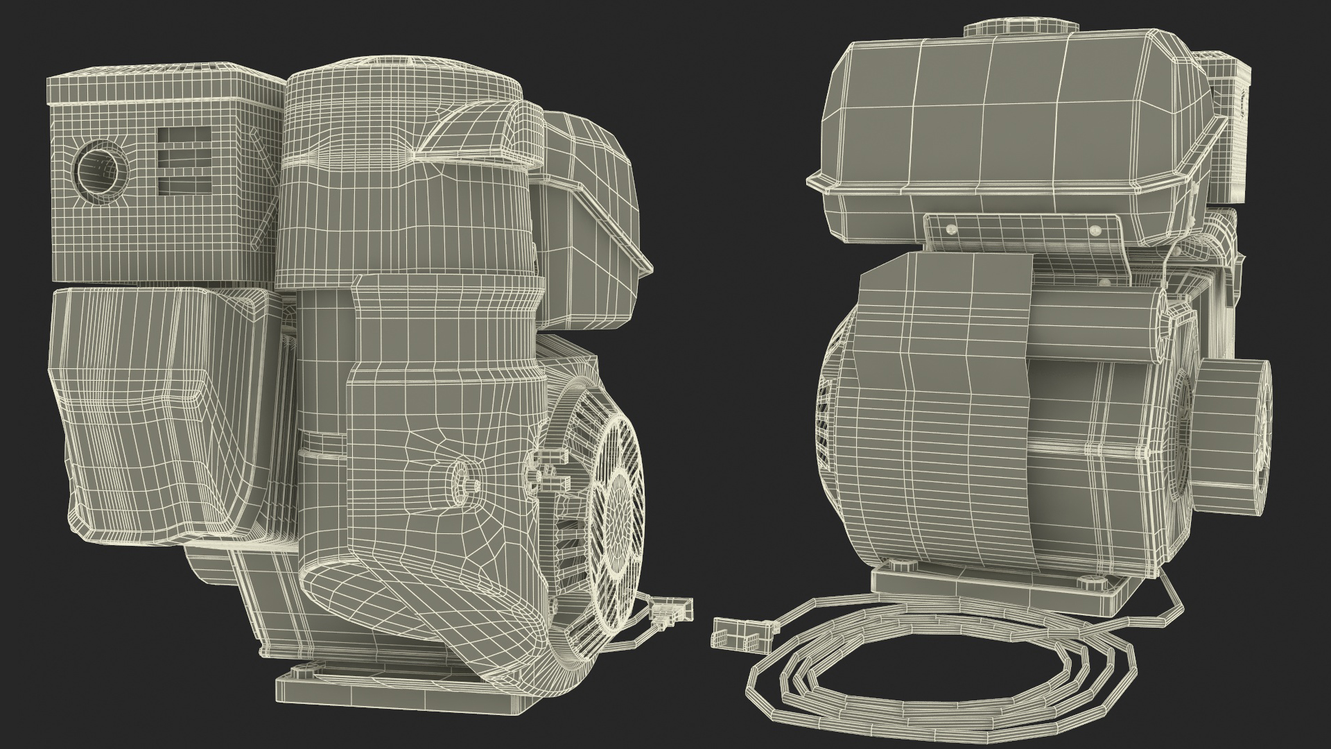 3D Single Cylinder Gasoline Engine Yellow model