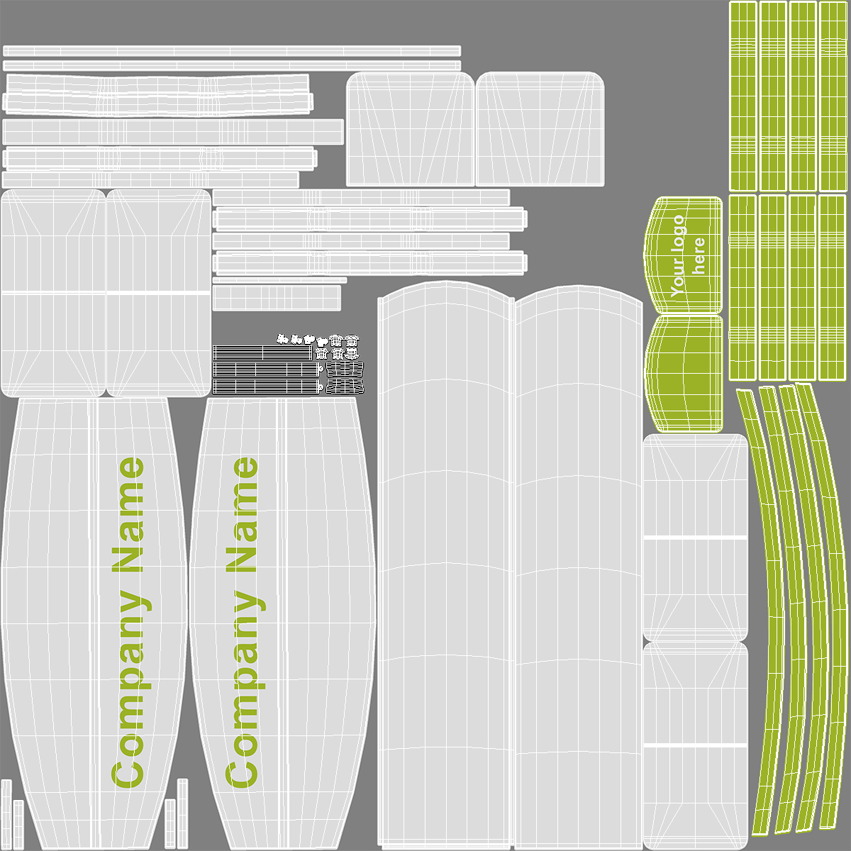 3D Retail Floor Standing Display White Green Mockup model