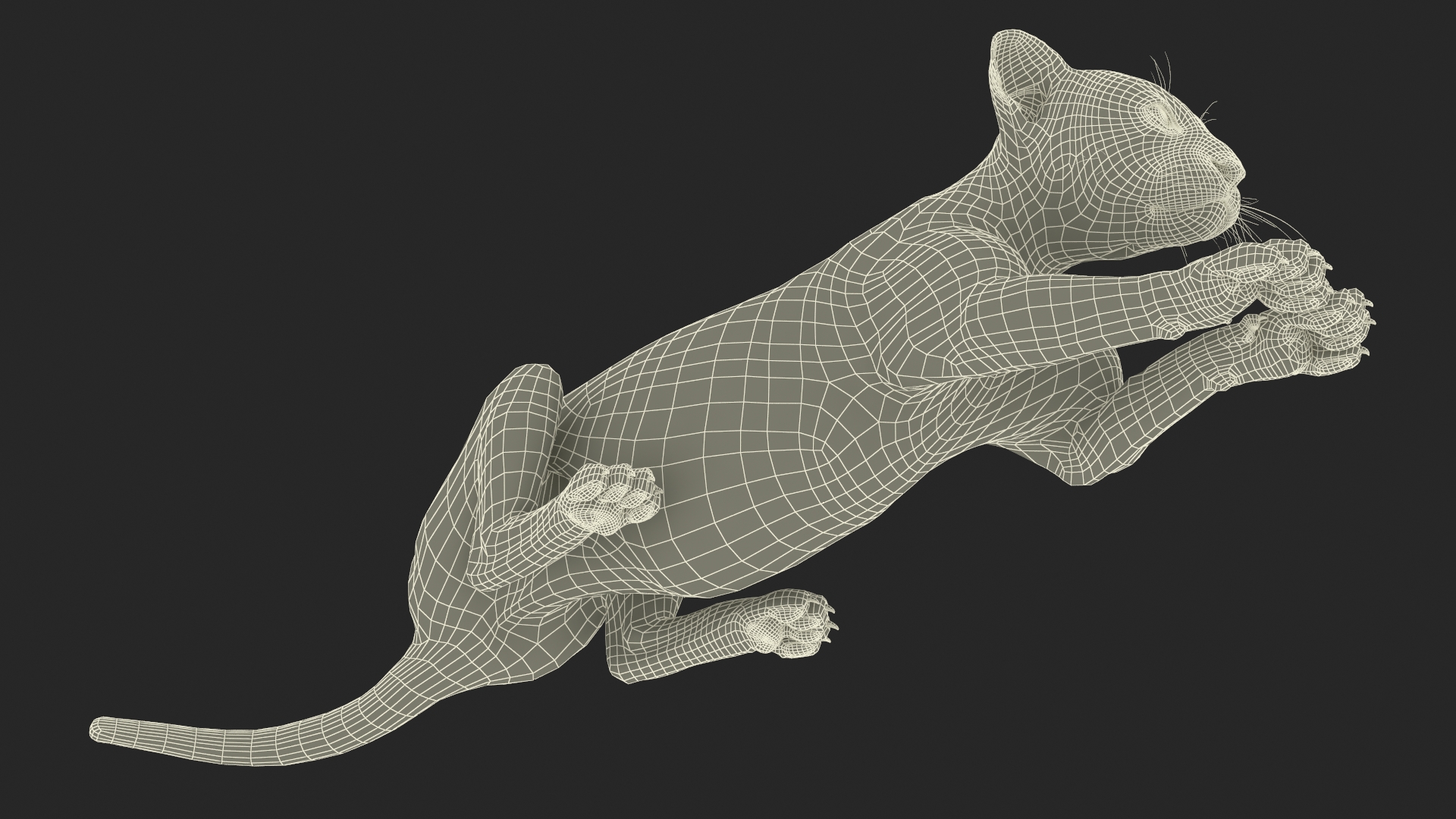 3D model Panther Cub Lying Down for 3D Print