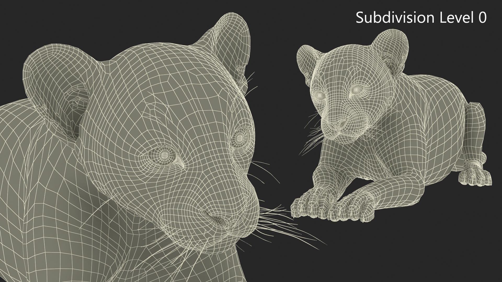 3D model Panther Cub Lying Down for 3D Print