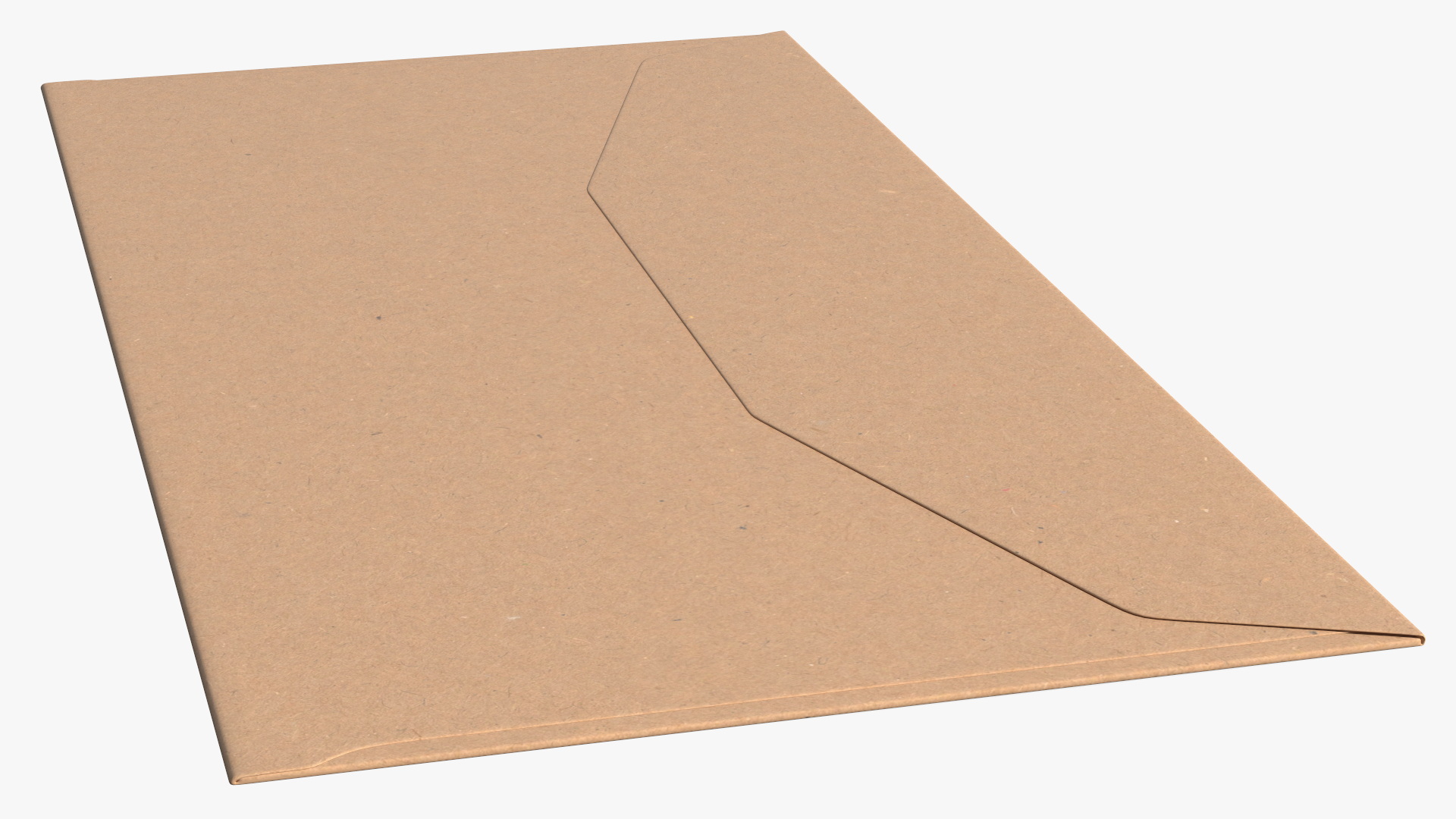 Trapezium Envelope Kraft Paper Rigged 3D