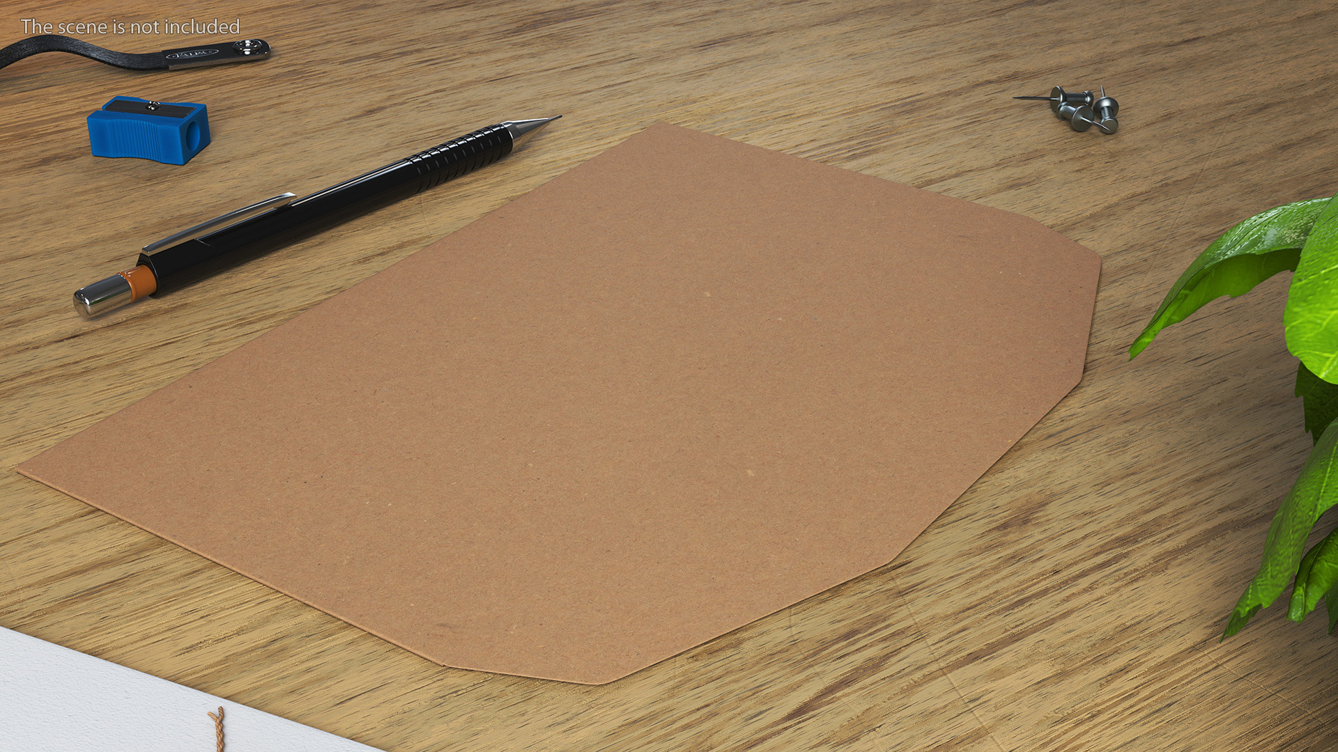 Trapezium Envelope Kraft Paper Rigged 3D