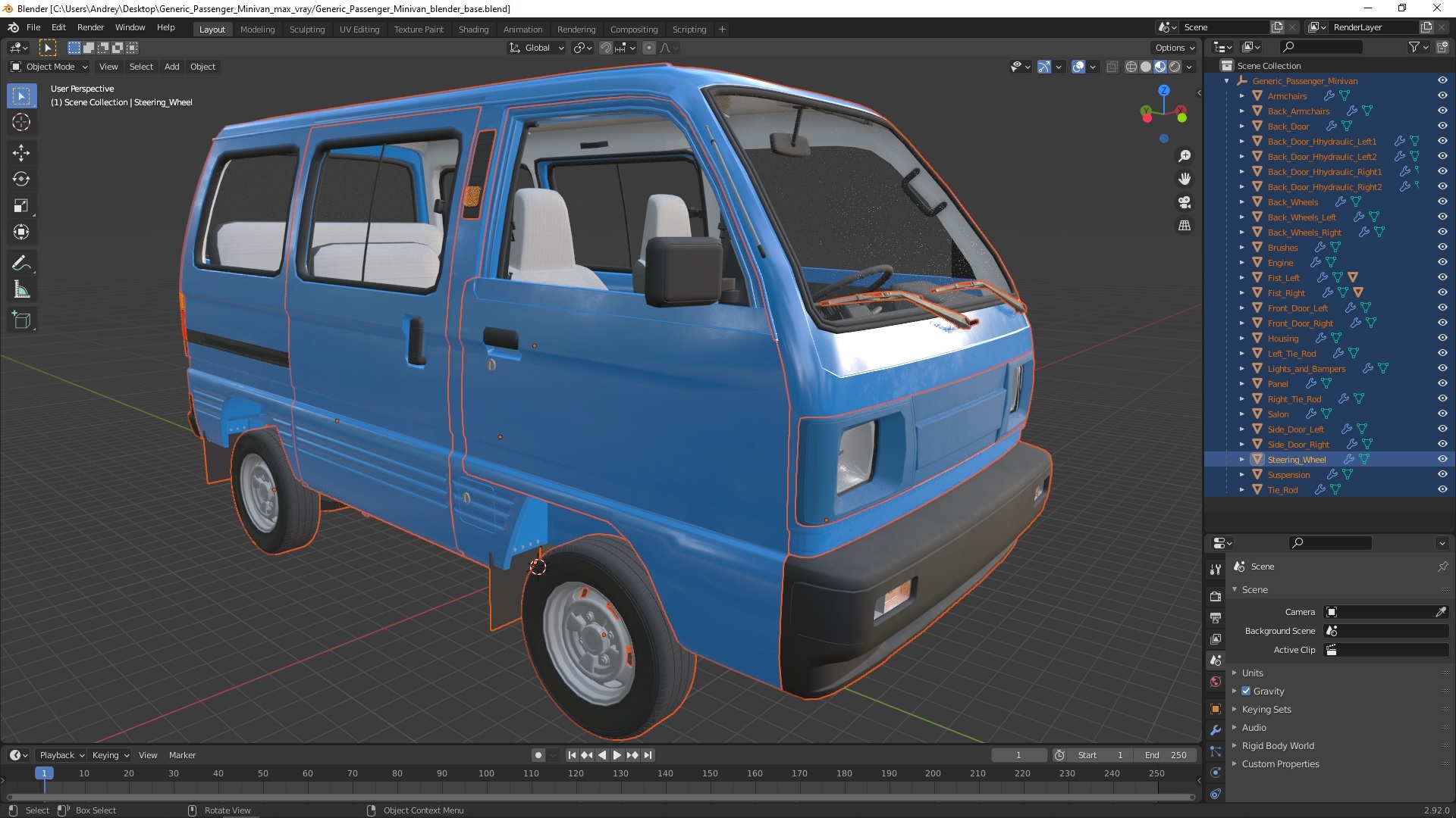 3D model Generic Passenger Minivan