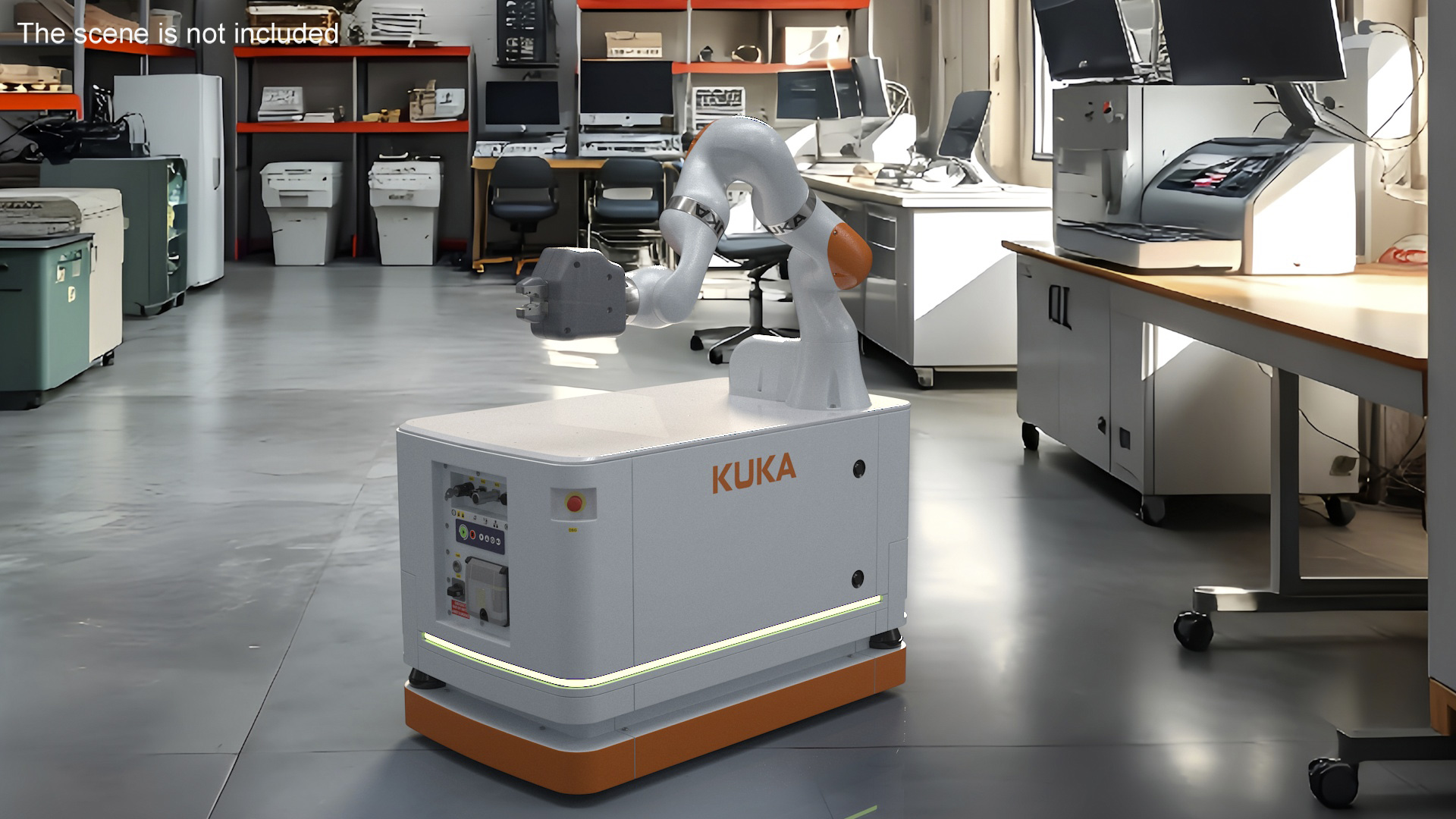 Autonomous Robot KUKA KMR Iiwa with Manipulator 3D