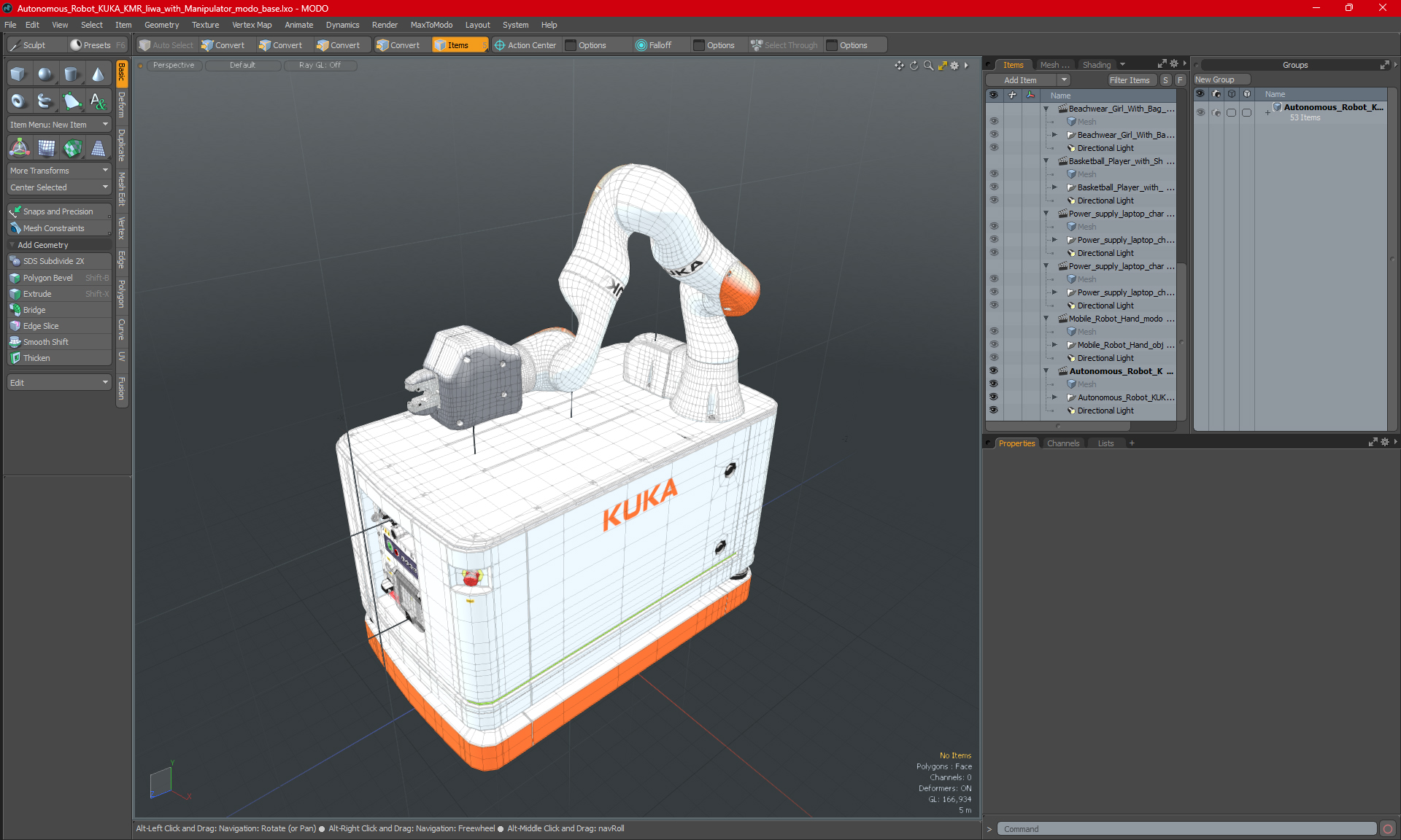 Autonomous Robot KUKA KMR Iiwa with Manipulator 3D