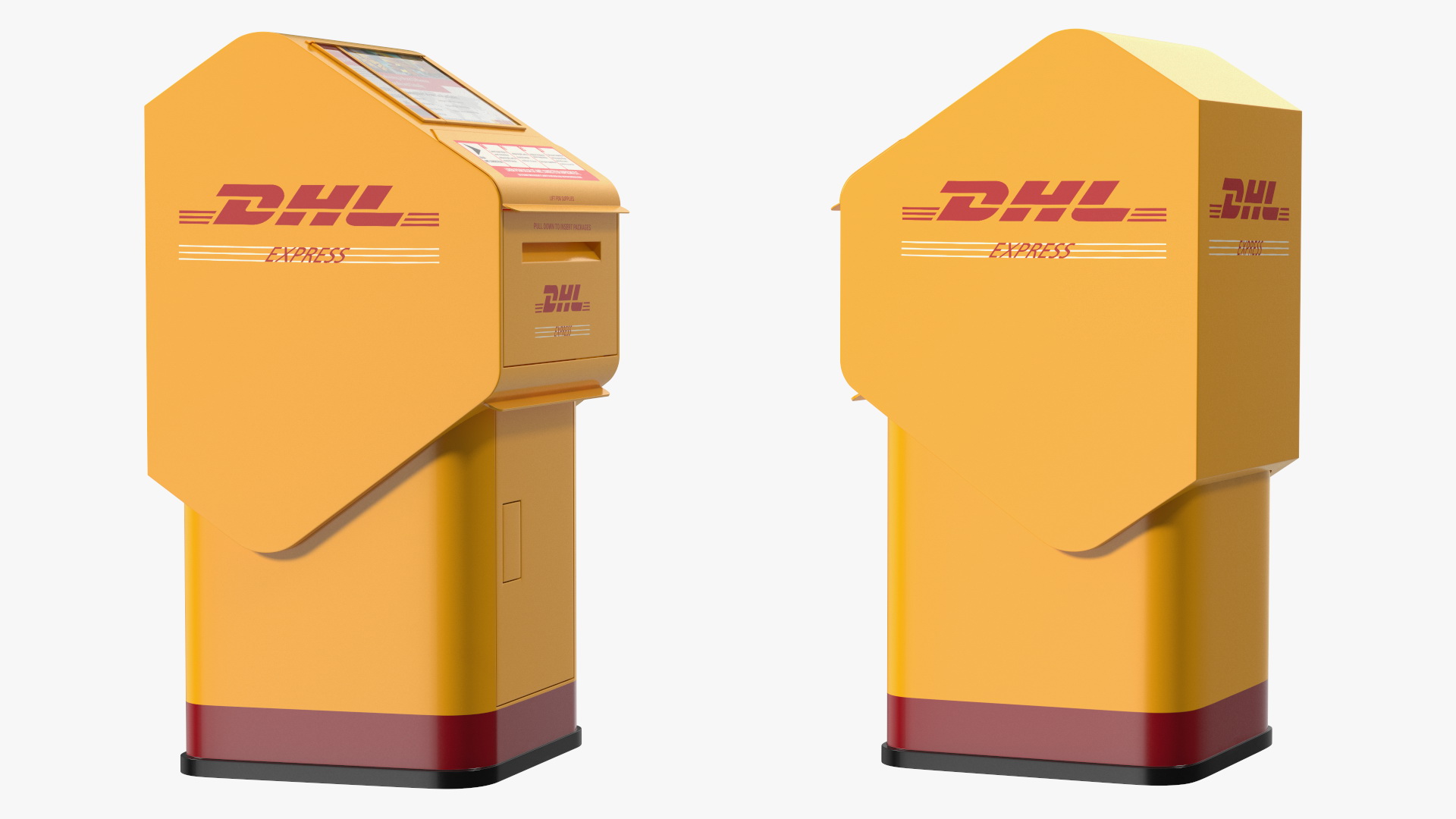 3D DHL Express Package Drop Box model