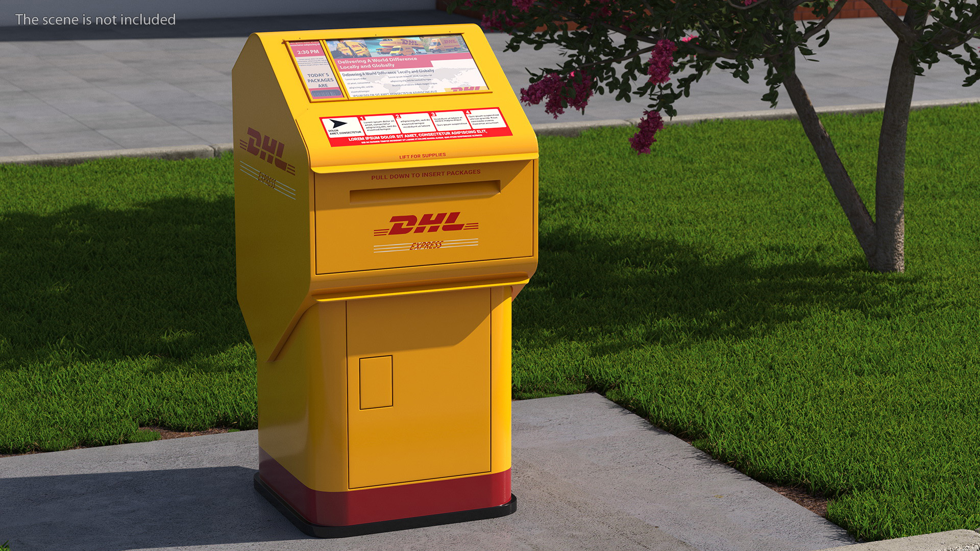 3D DHL Express Package Drop Box model