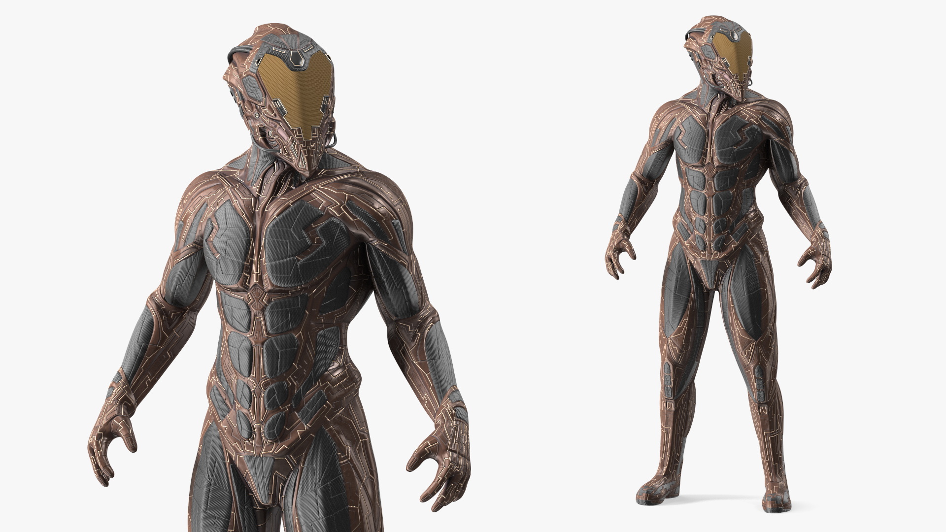 3D model Futuristic Armored Character Rigged