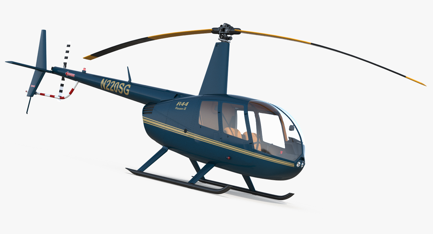 Light Helicopter Robinson R44 3D model