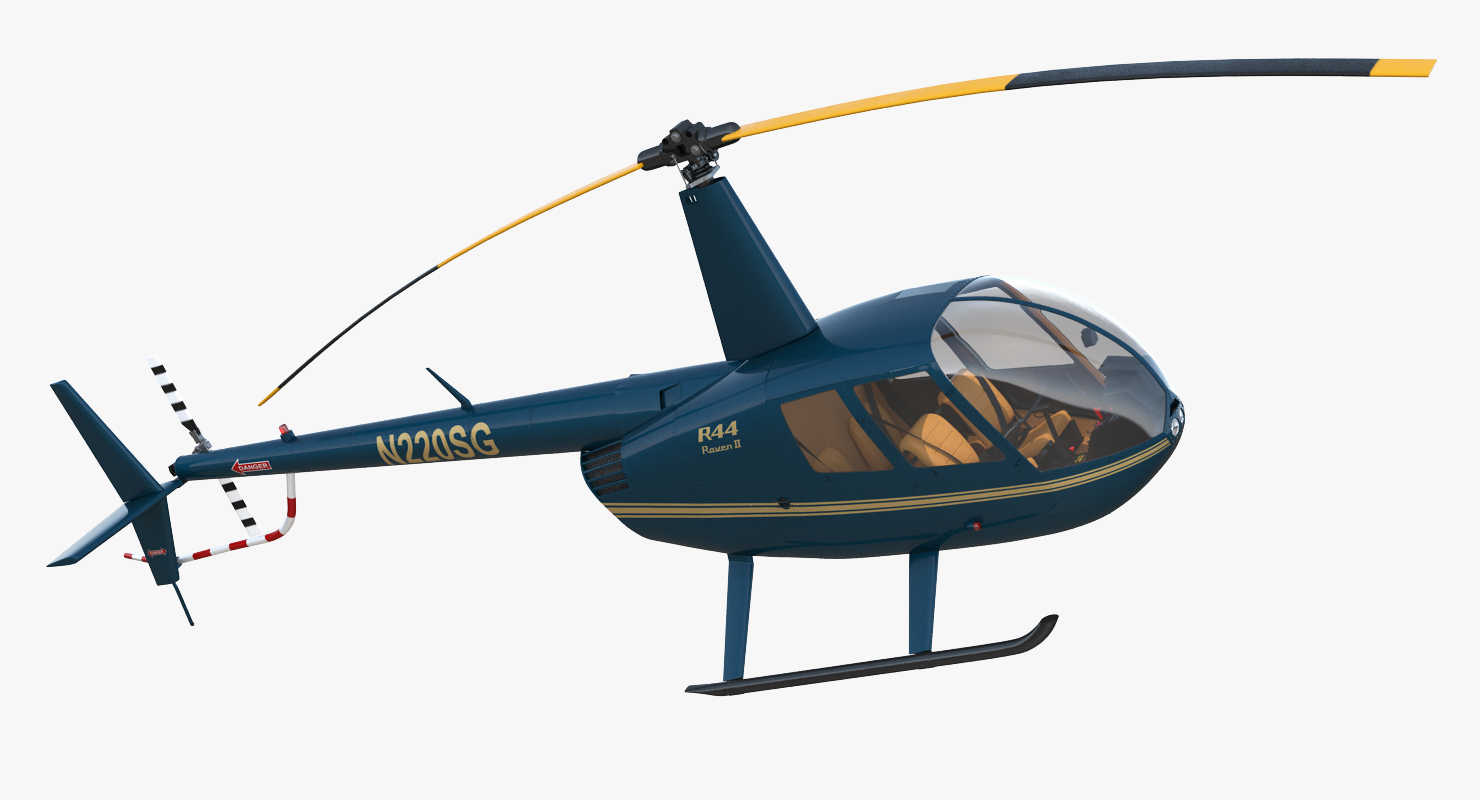 Light Helicopter Robinson R44 3D model