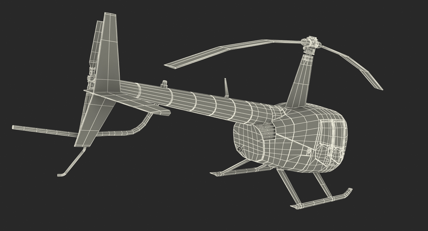 Light Helicopter Robinson R44 3D model