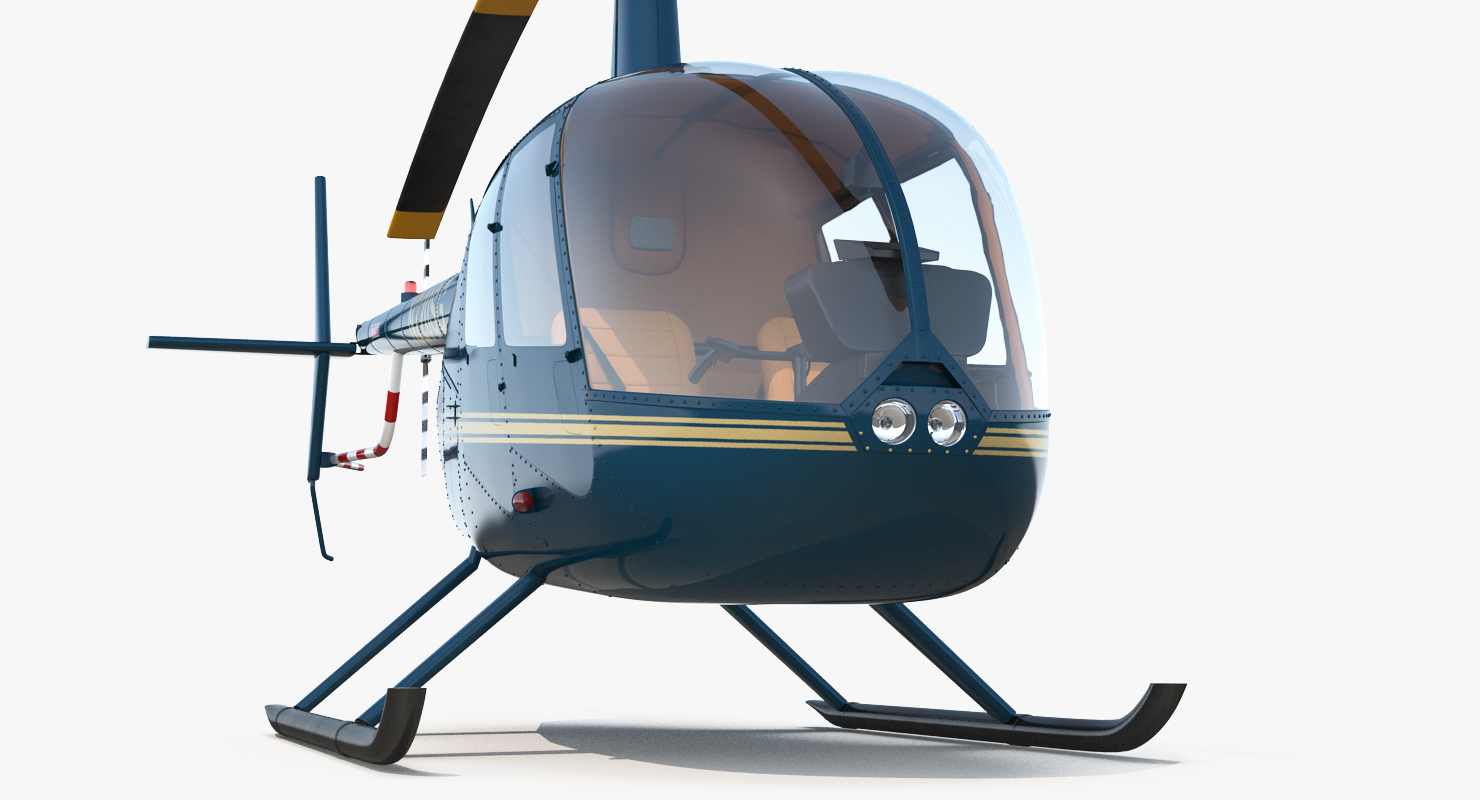 Light Helicopter Robinson R44 3D model