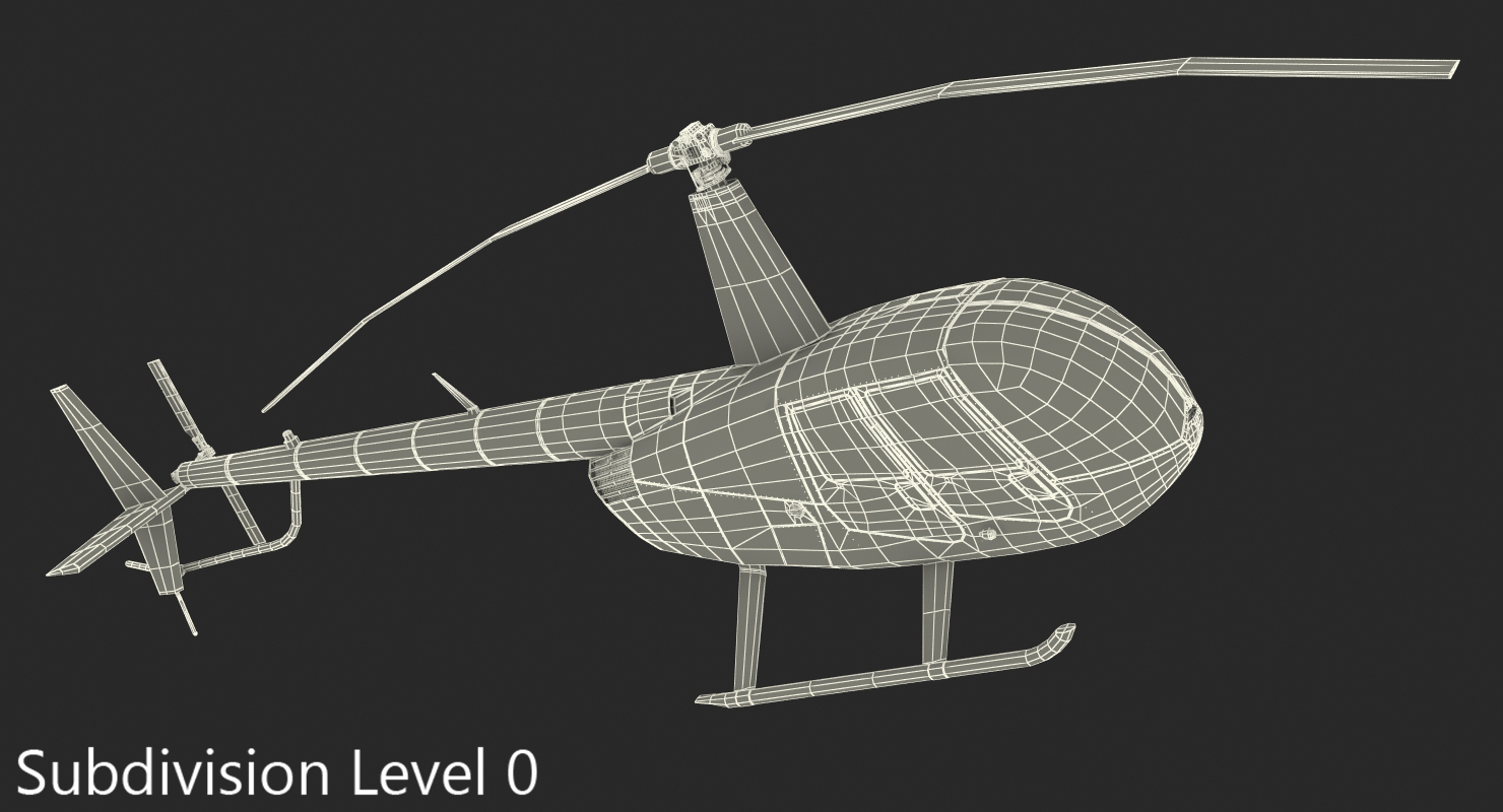 Light Helicopter Robinson R44 3D model