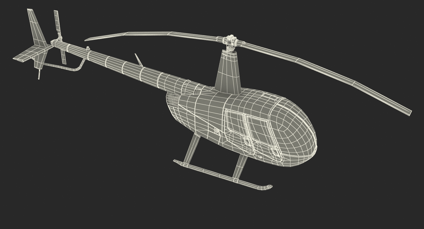 Light Helicopter Robinson R44 3D model