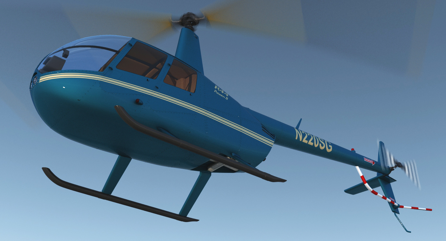 Light Helicopter Robinson R44 3D model