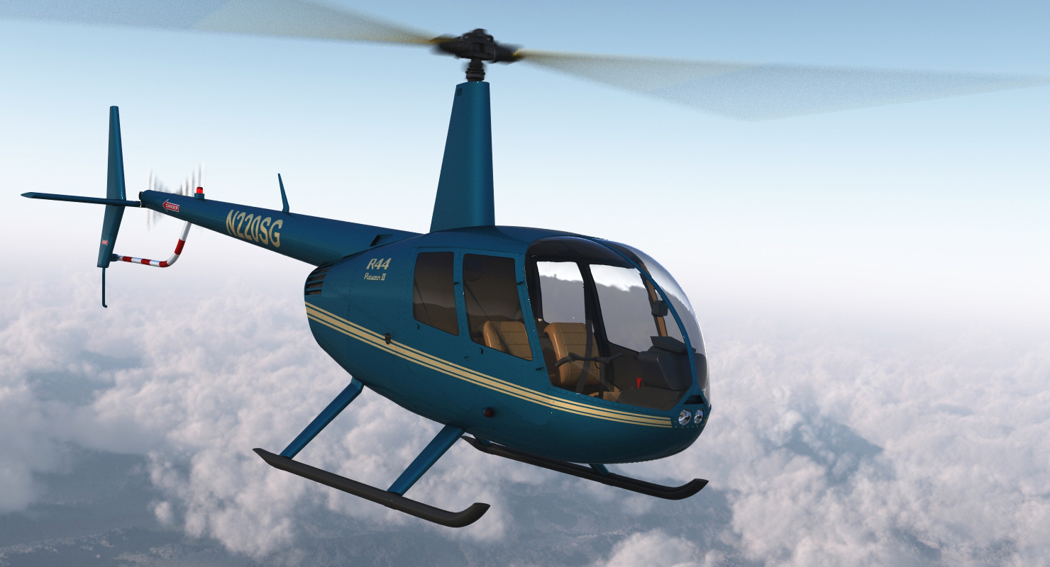 Light Helicopter Robinson R44 3D model