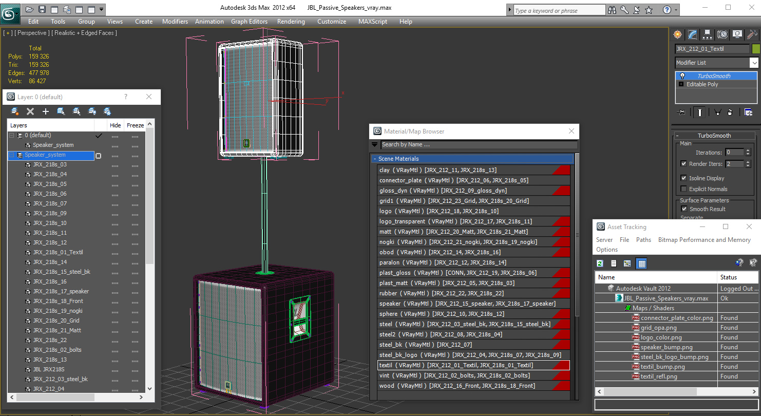 3D model JBL Passive Speakers