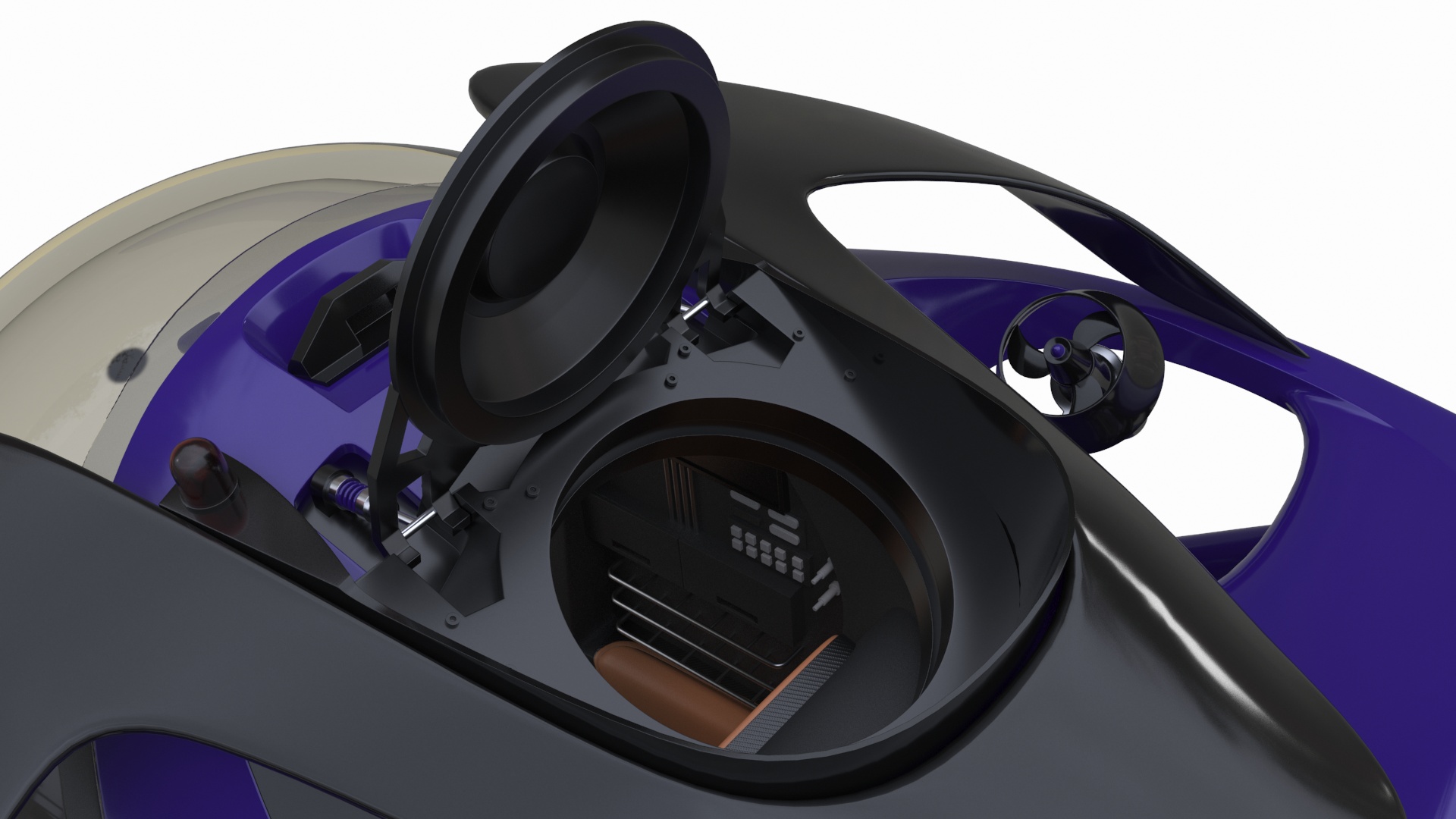 3D model Aston Martin Luxurious Personal Submarine Rigged Purple