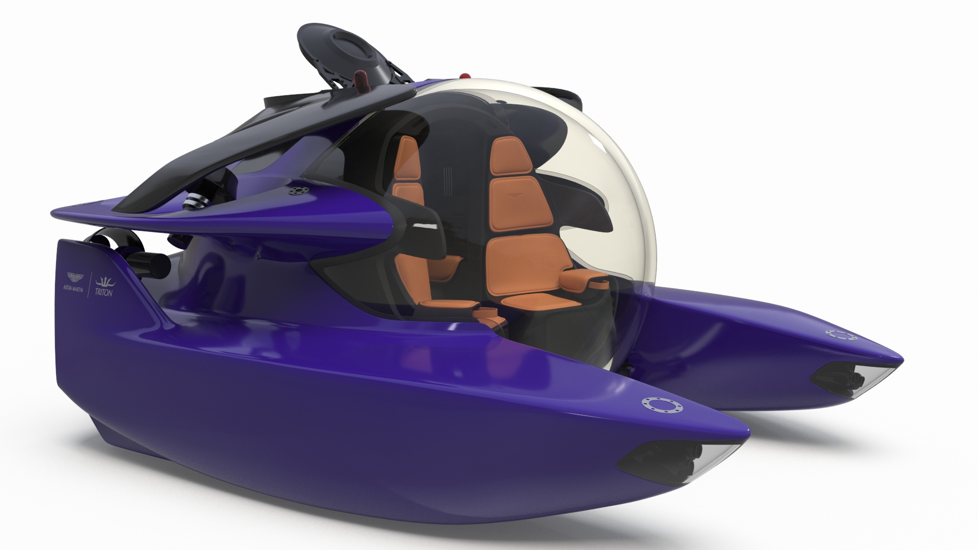 3D model Aston Martin Luxurious Personal Submarine Rigged Purple