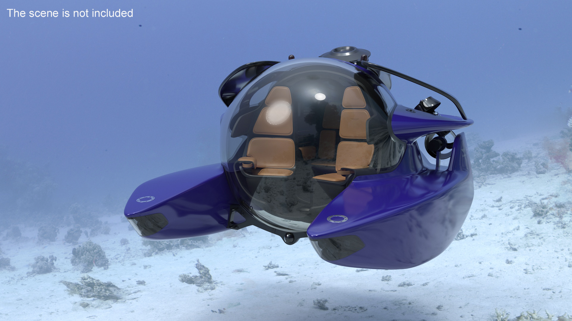 3D model Aston Martin Luxurious Personal Submarine Rigged Purple