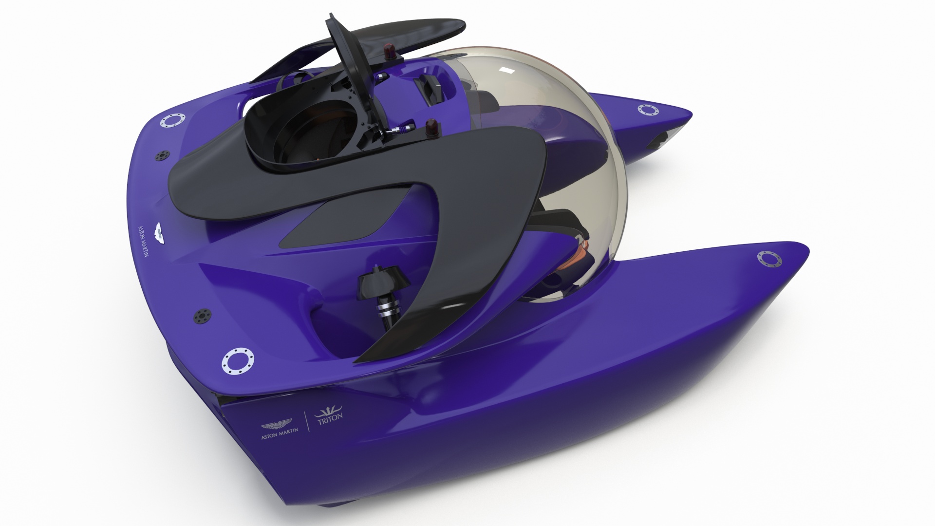 3D model Aston Martin Luxurious Personal Submarine Rigged Purple