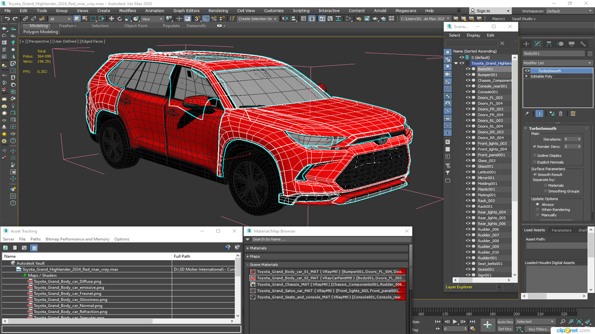 Toyota Grand Highlander 2024 Red 3D