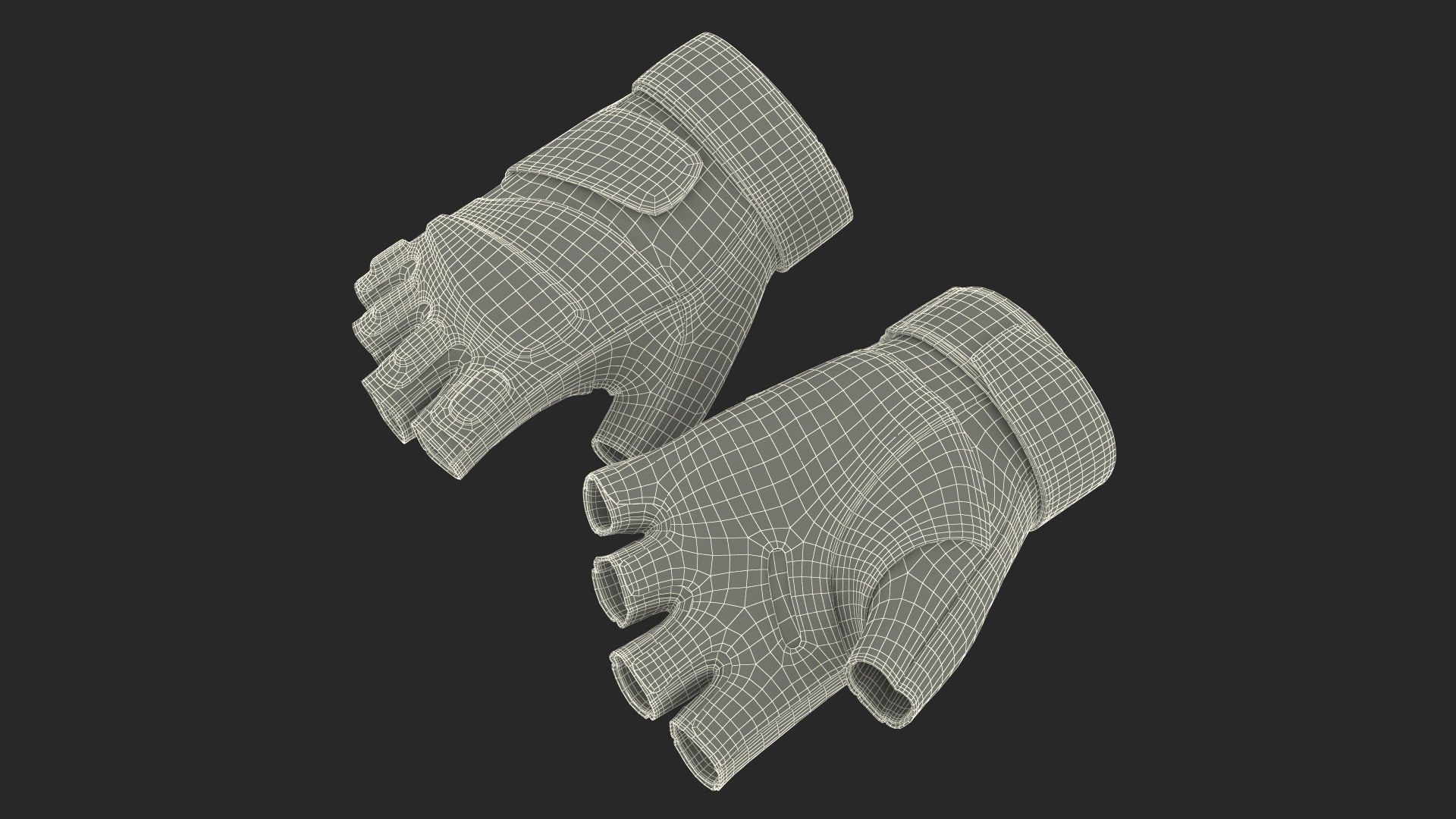 Tactical Half Finger Gloves 3D