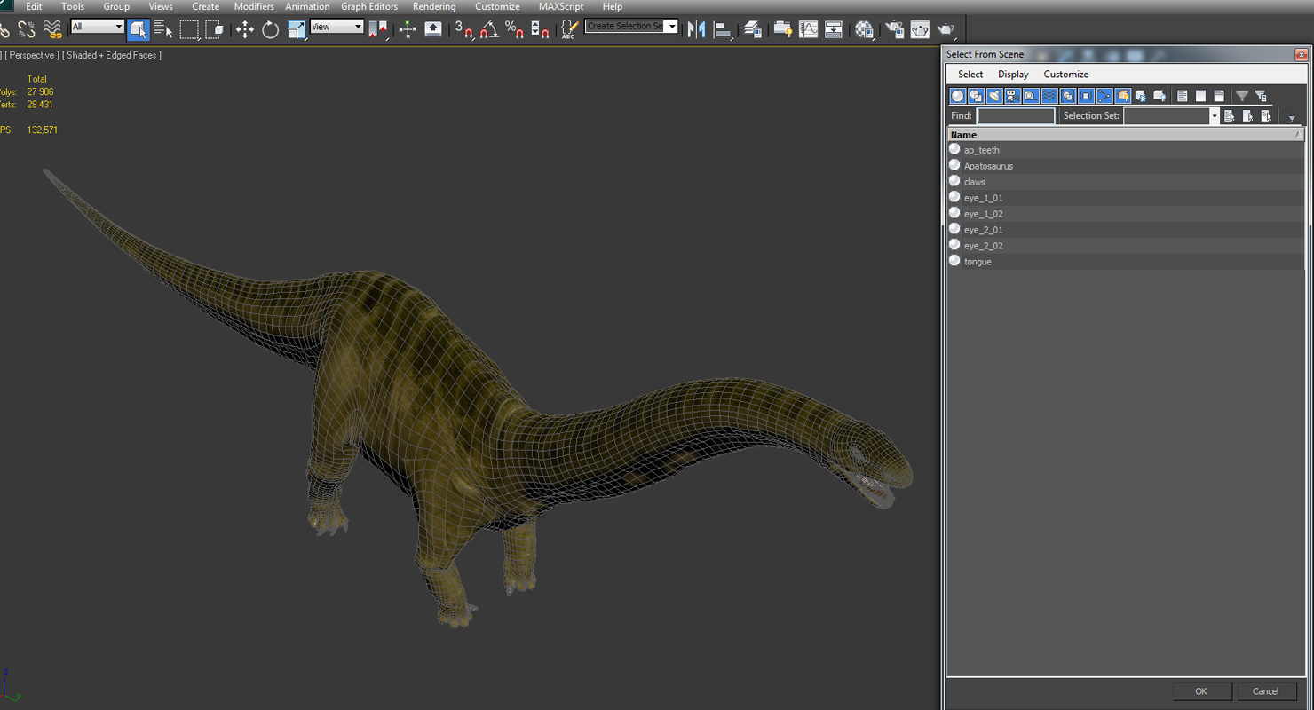 3D model Apatosaurus Dinosaur