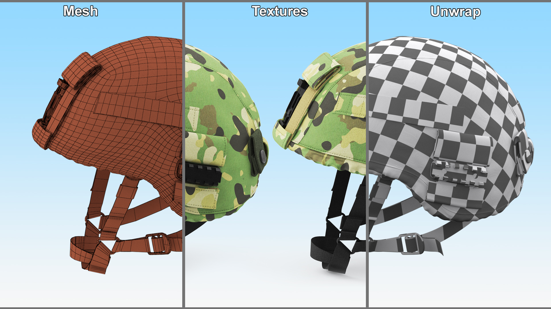 3D model Helmet Black Ratnik Grass Case