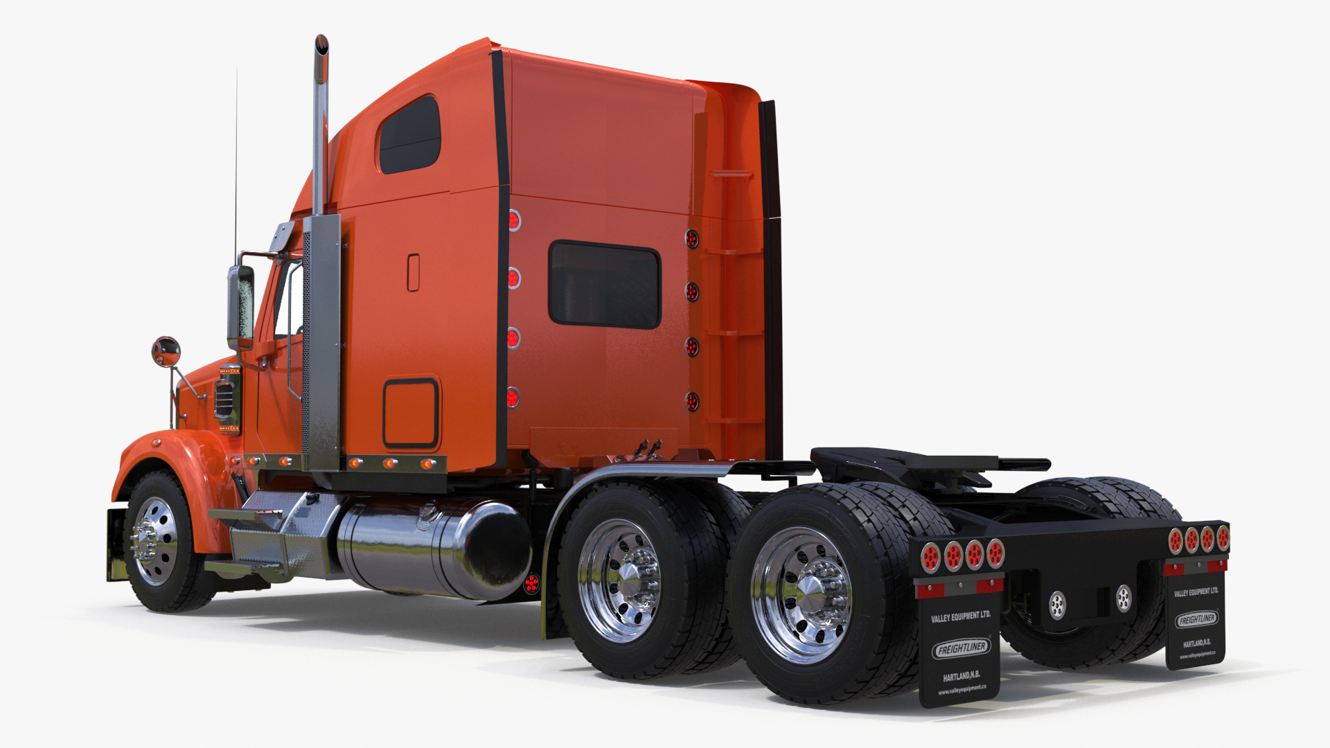 3D Freightliner Truck with Car Carried Loaded Vehicles