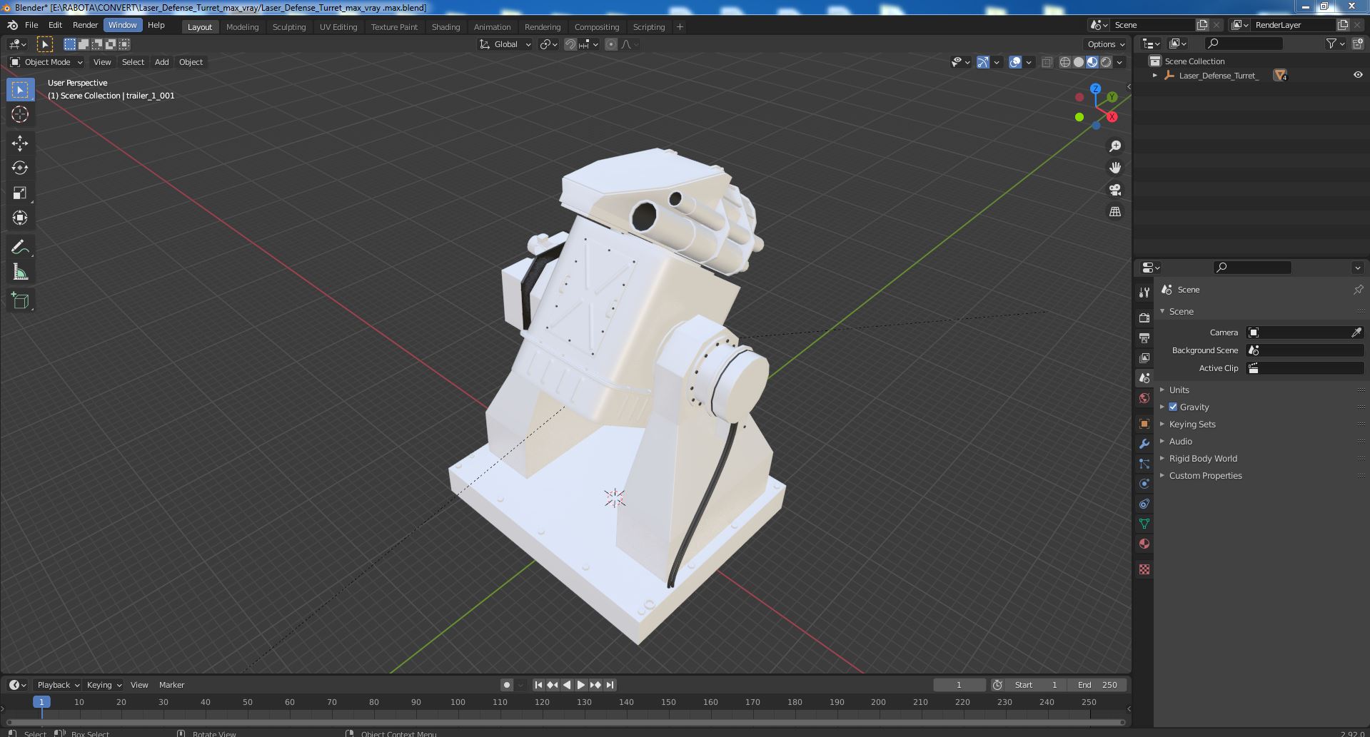 3D model Laser Defense Turret