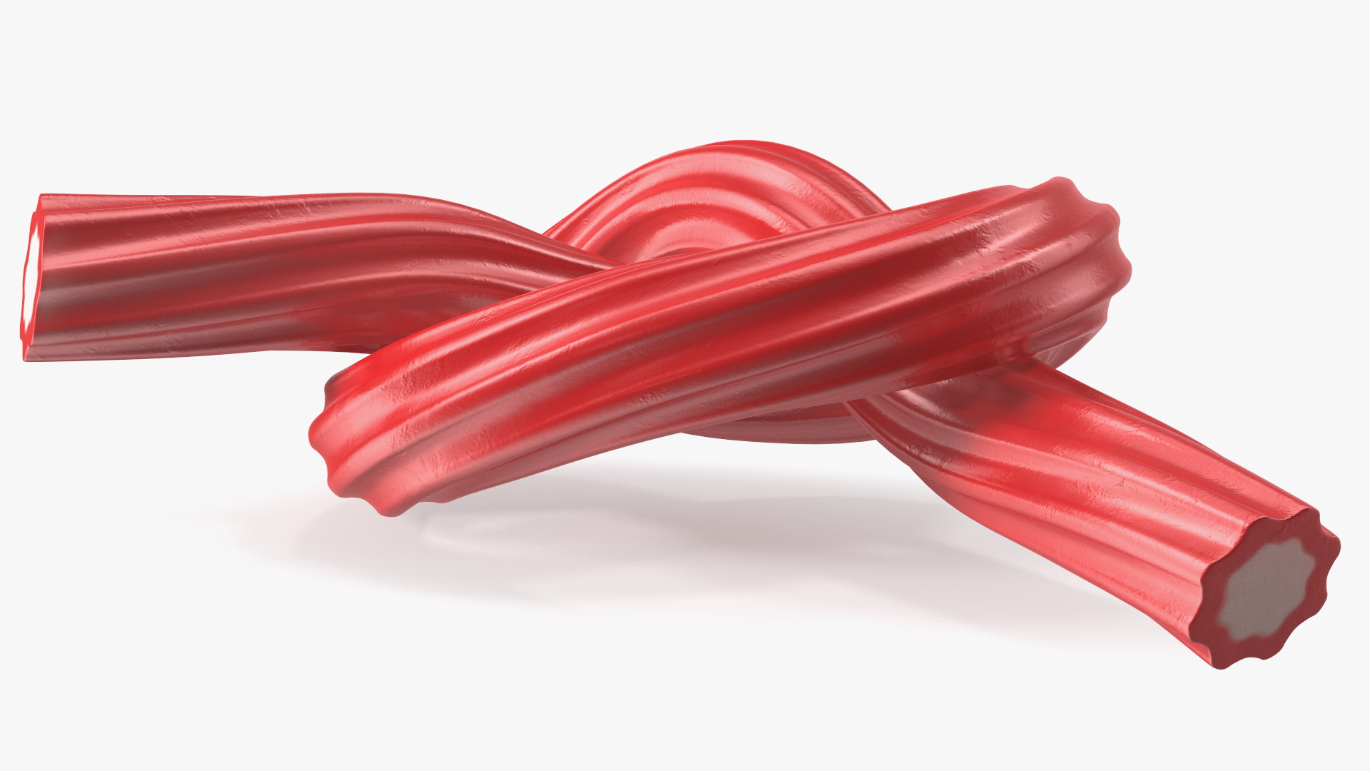 3D model Licorice Twisted Rope Candy Tied in Knot