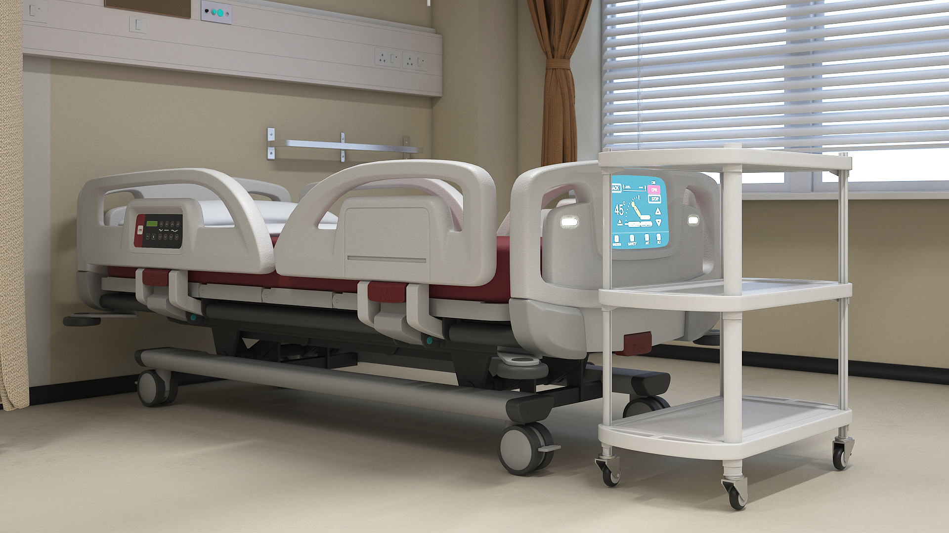 Hospital Room Interior with People 3D model