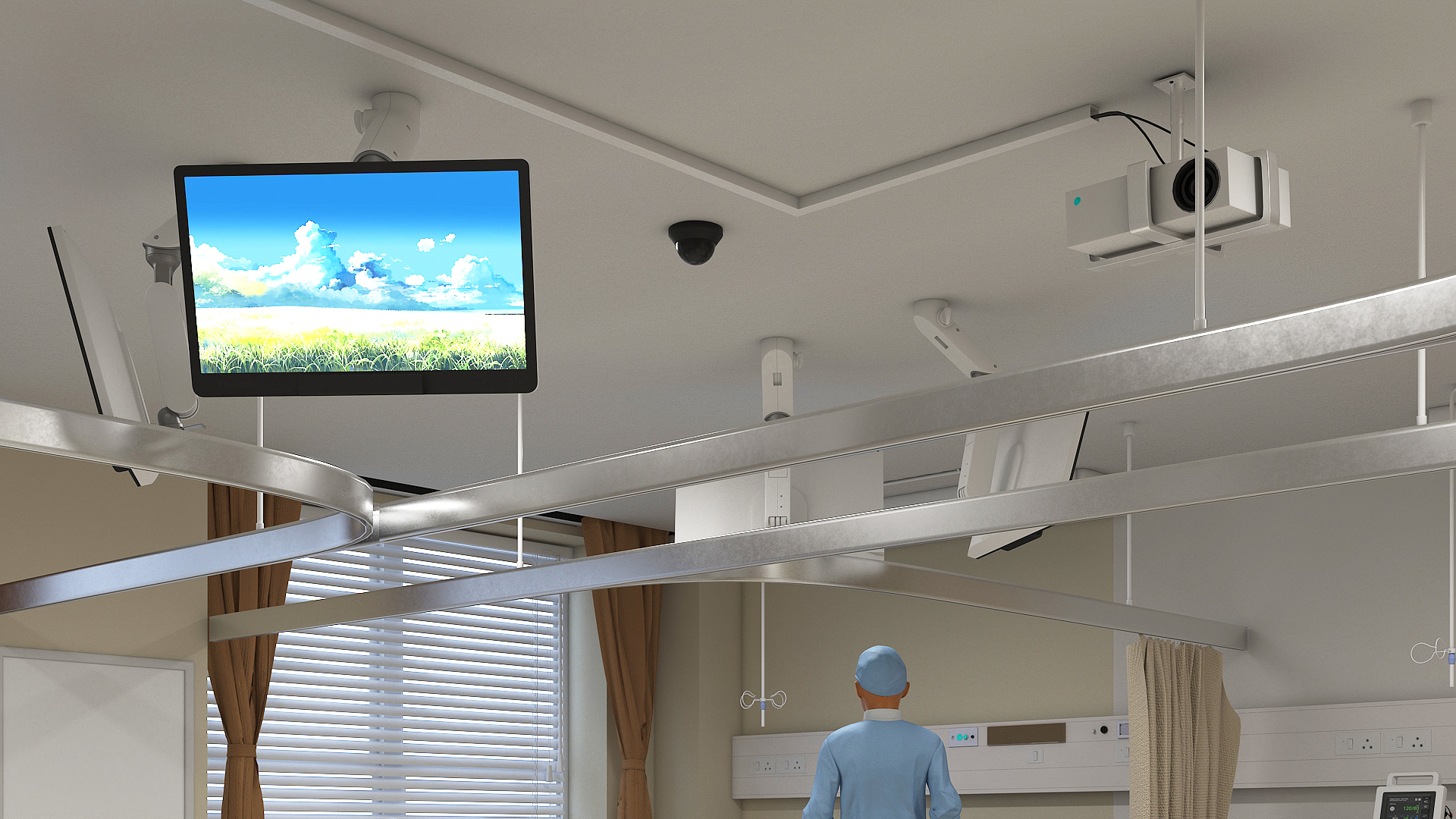 Hospital Room Interior with People 3D model