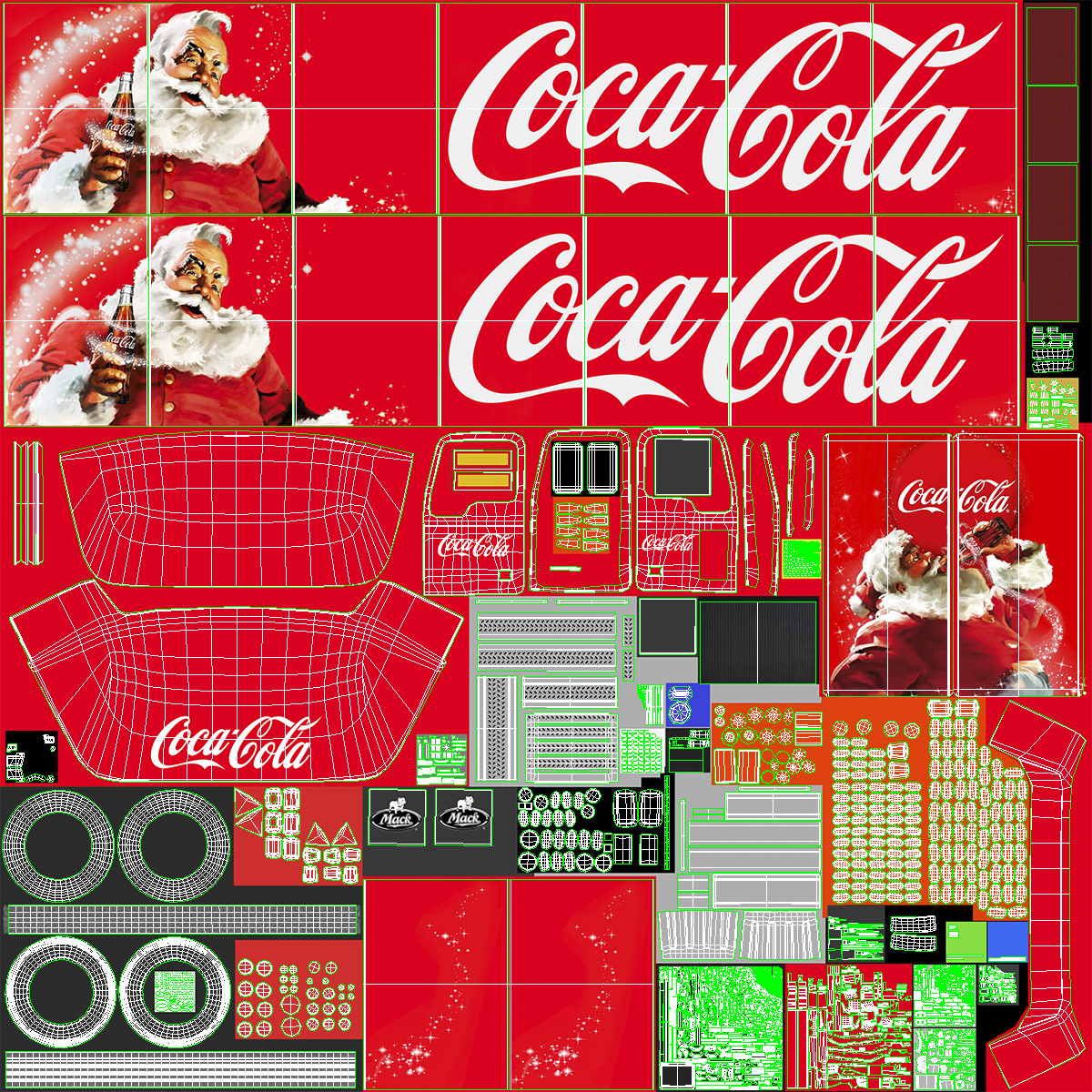 Coca Cola Christmas Truck Rigged 3D