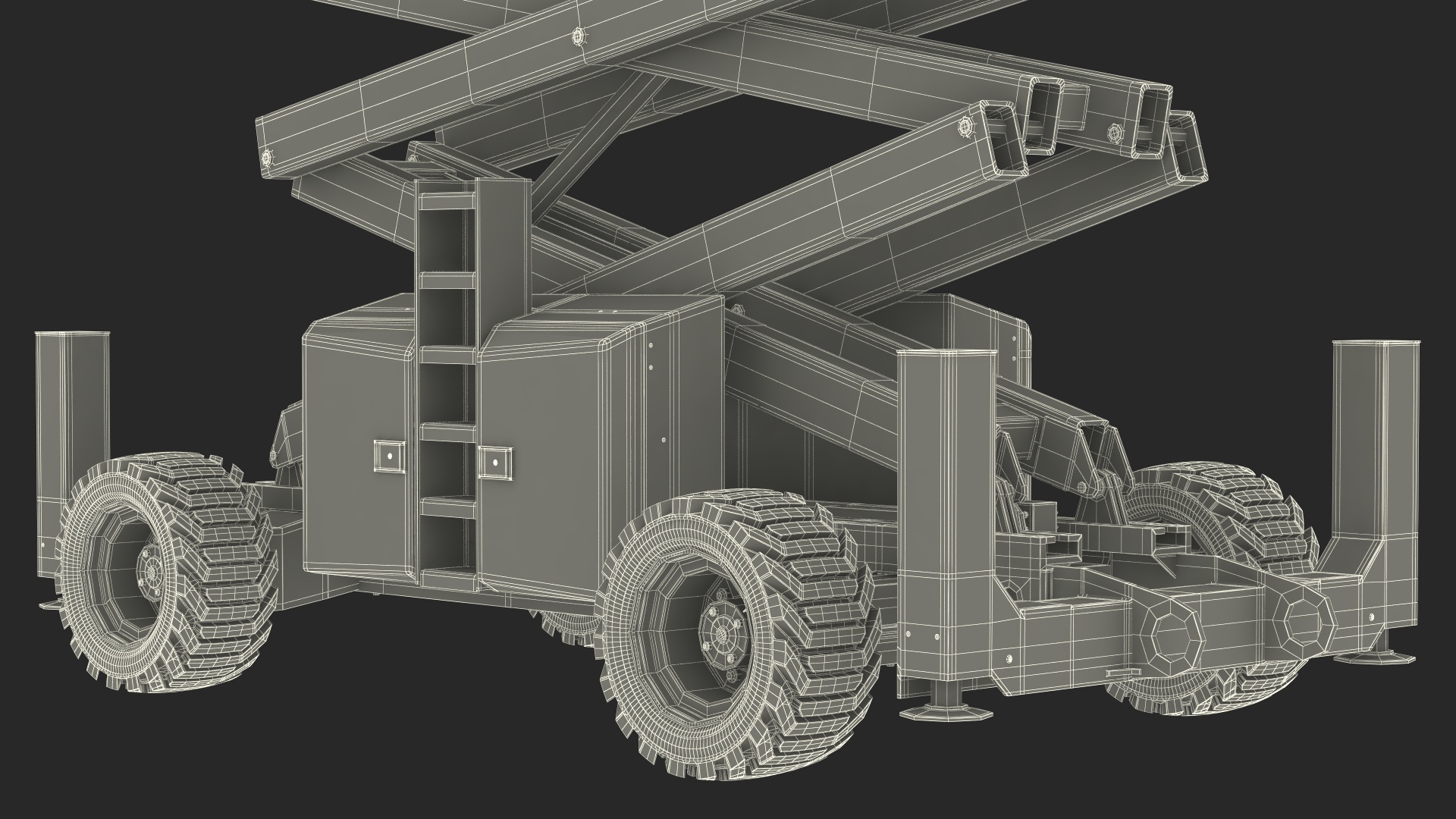 Industrial Scissor Lift Platform 3D