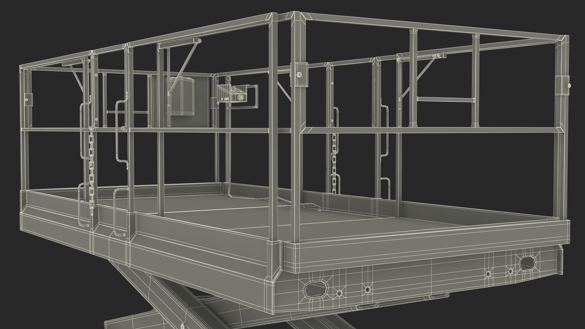 Industrial Scissor Lift Platform 3D