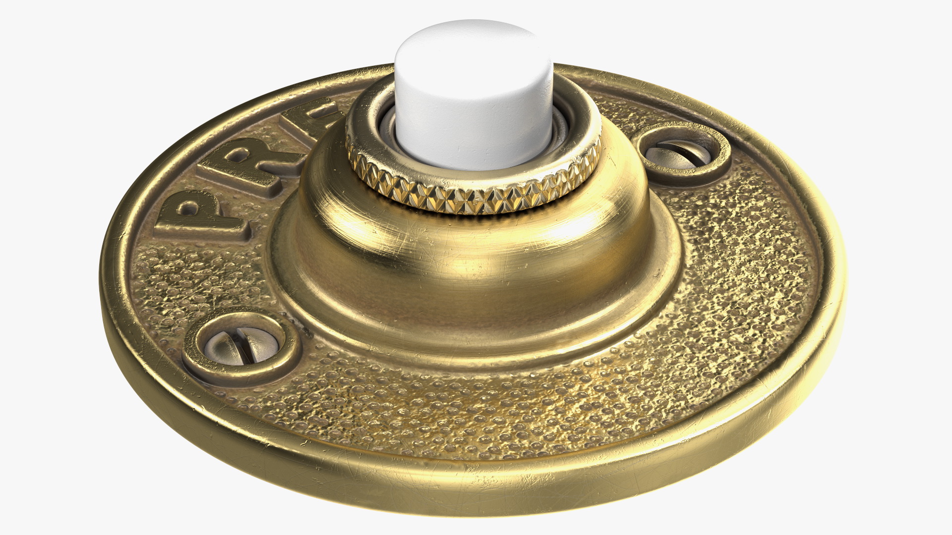 3D model Round Brass Door Buzzer Button Gold