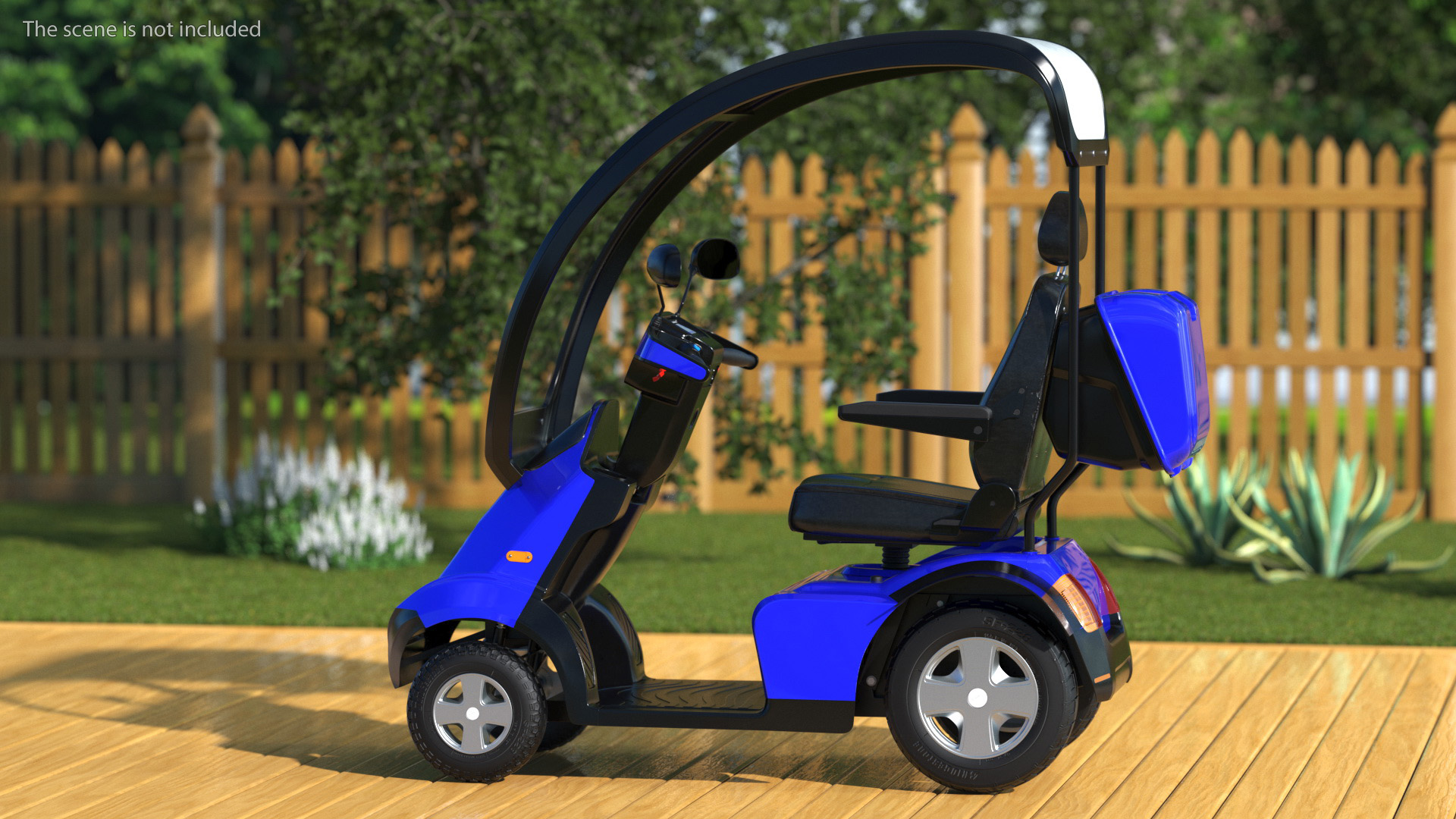 Blue 4-Wheel Electric Scooter 3D model